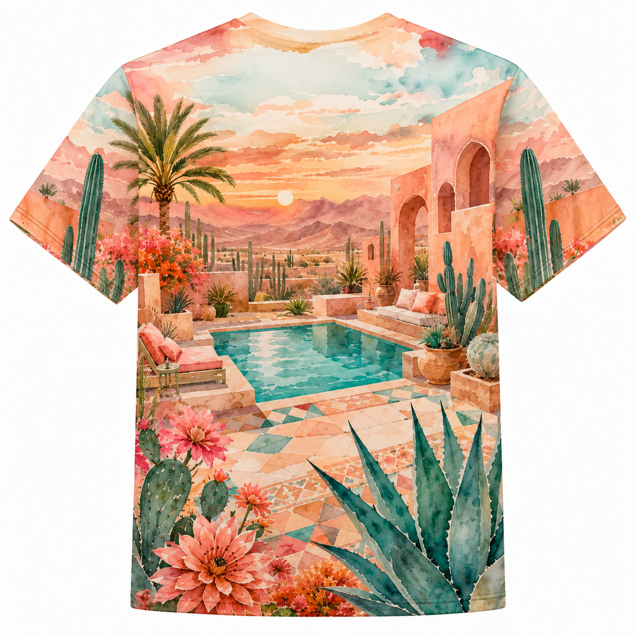 Men's Vintage Tropical Beach Resort Short Sleeve T-Shirt -20