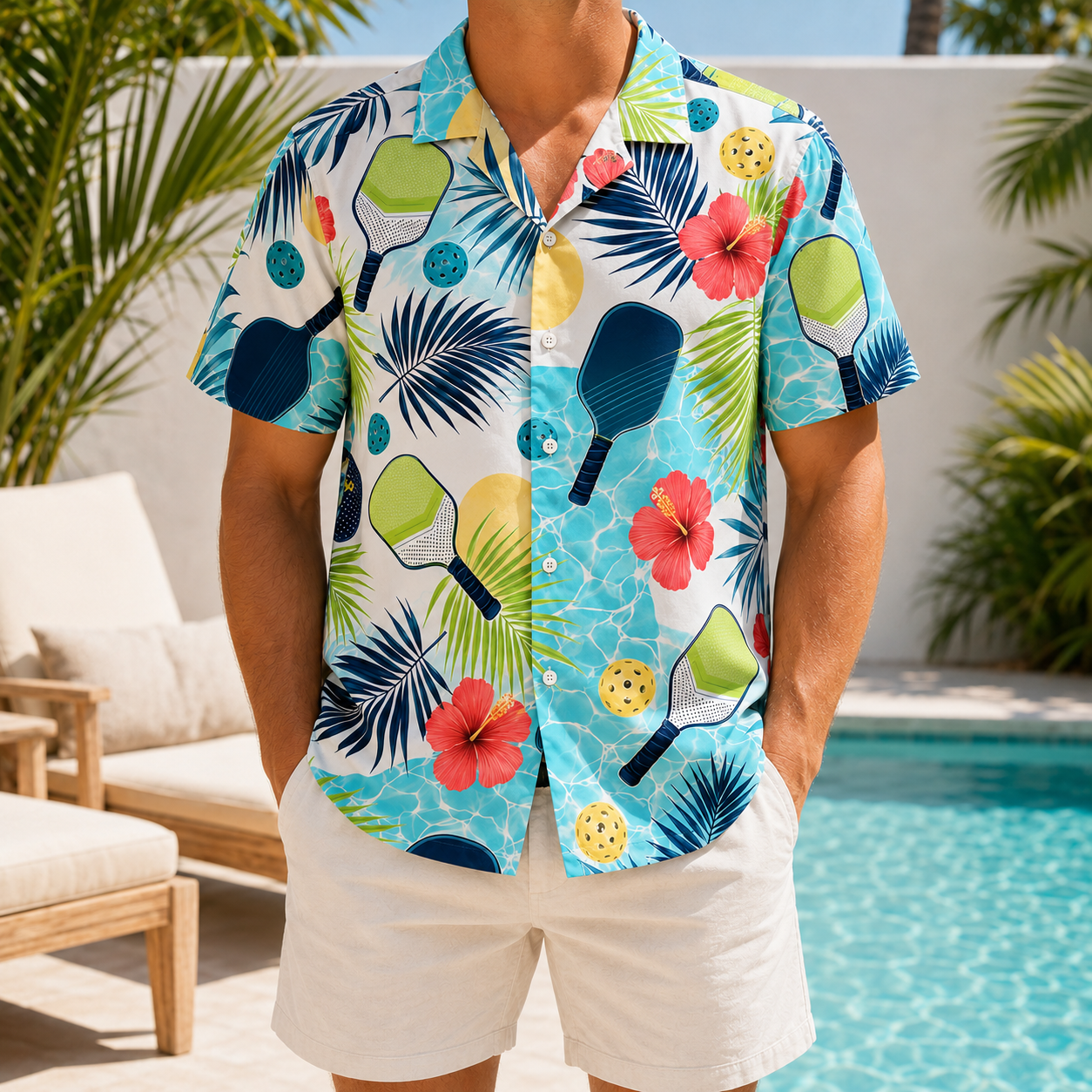 Summer Tropical Print Short Sleeve Beach Shirt -37
