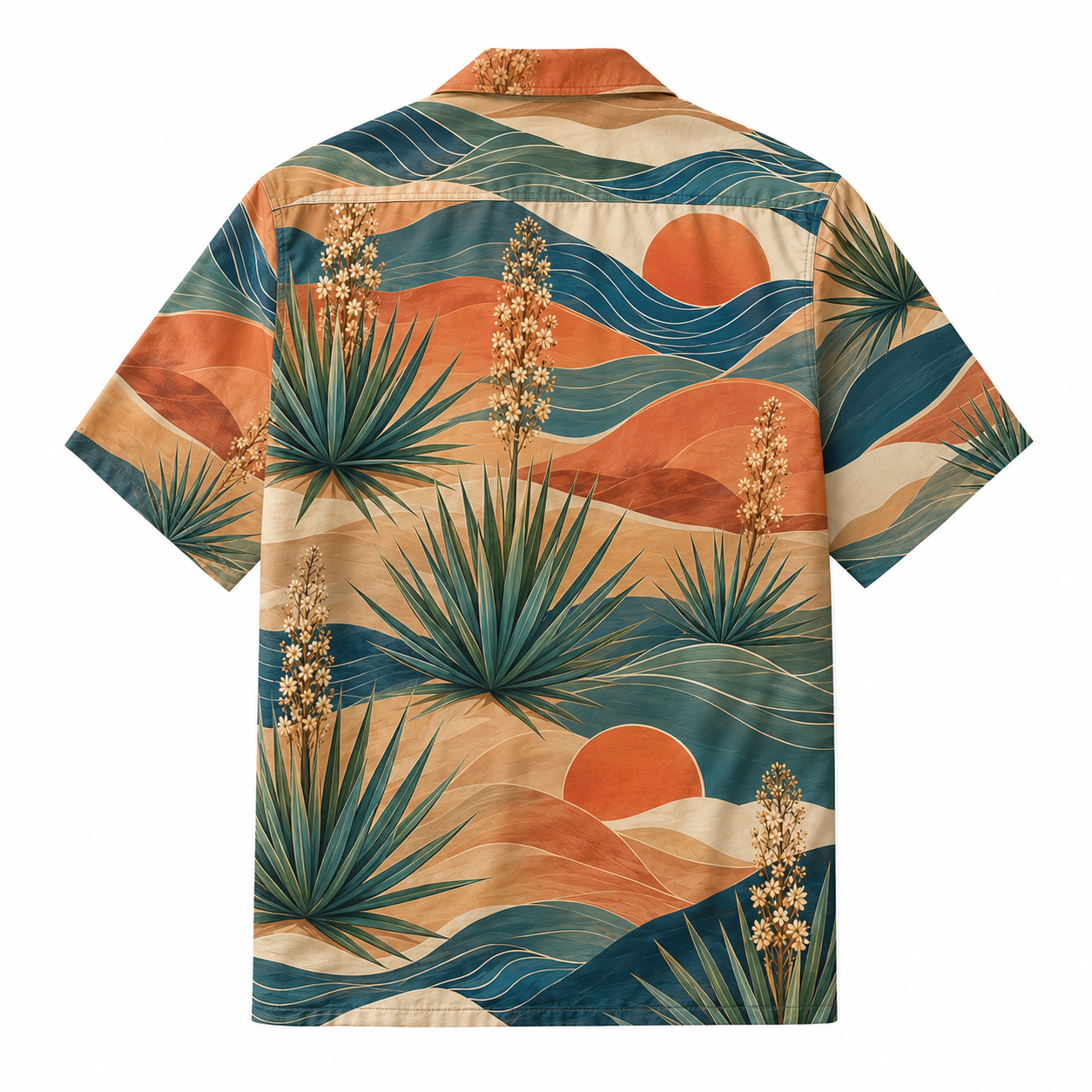 Summer Tropical Print Short Sleeve Beach Shirt -50