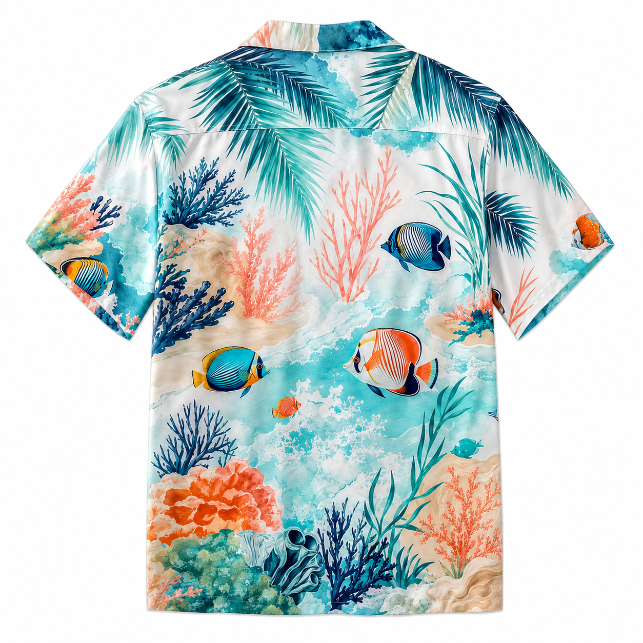 Summer Tropical Print Short Sleeve Beach Shirt -40