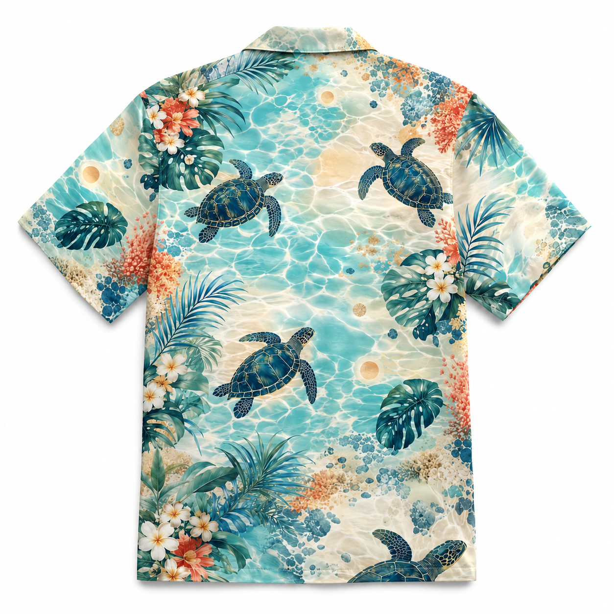 Summer Tropical Print Short Sleeve Beach Shirt -60
