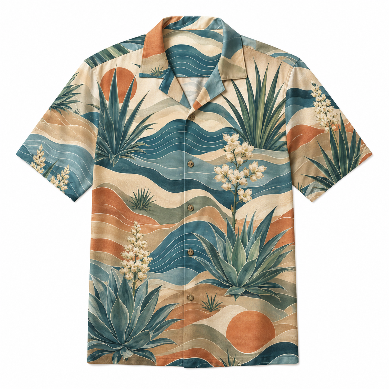 Summer Tropical Print Short Sleeve Beach Shirt -56