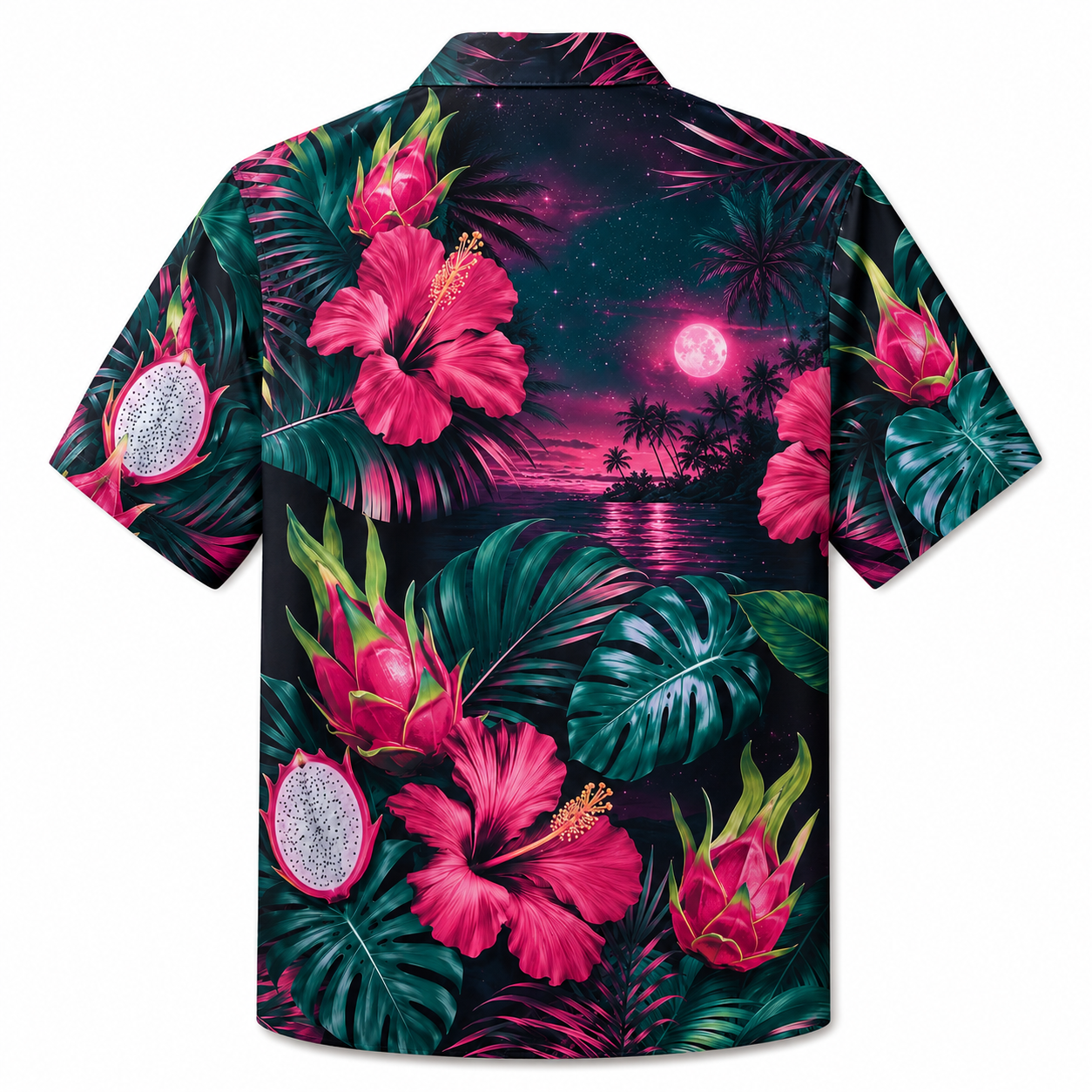 Summer Tropical Print Short Sleeve Beach Shirt -28