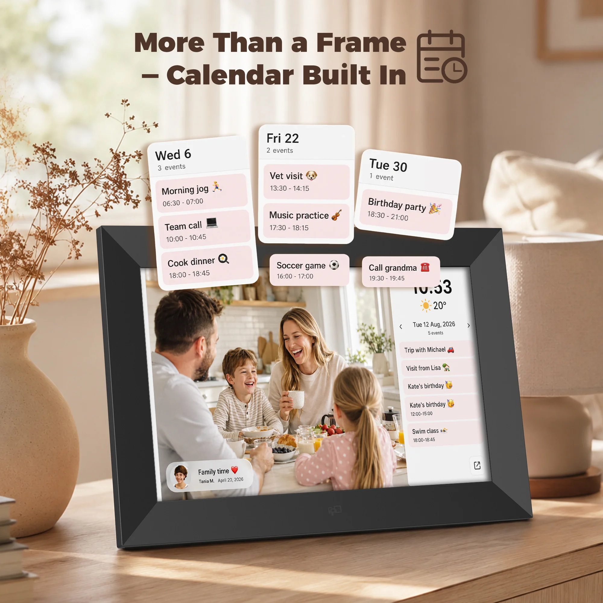 Digital Photo Frame with Family Calendar
