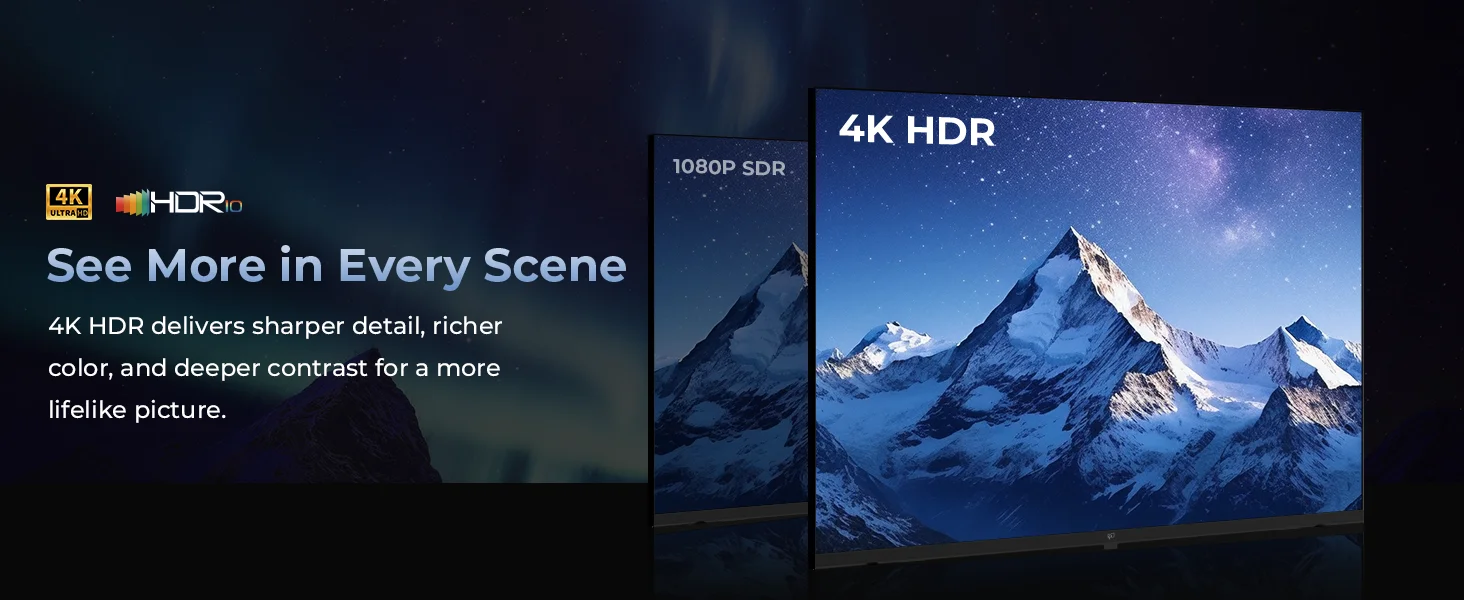 FPD 4K Google TV with 4K HDR picture quality and sharper detail