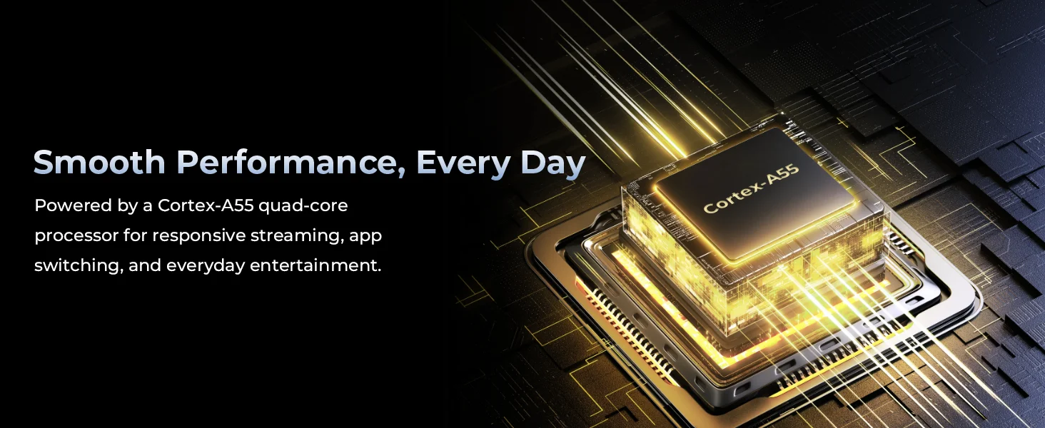 FPD Google TV with Cortex-A55 quad-core processor for smooth streaming