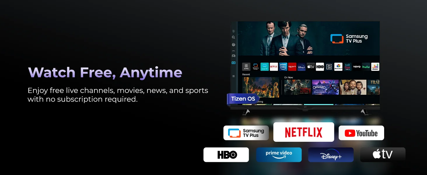 FPD Tizen TV with Samsung TV Plus and streaming apps