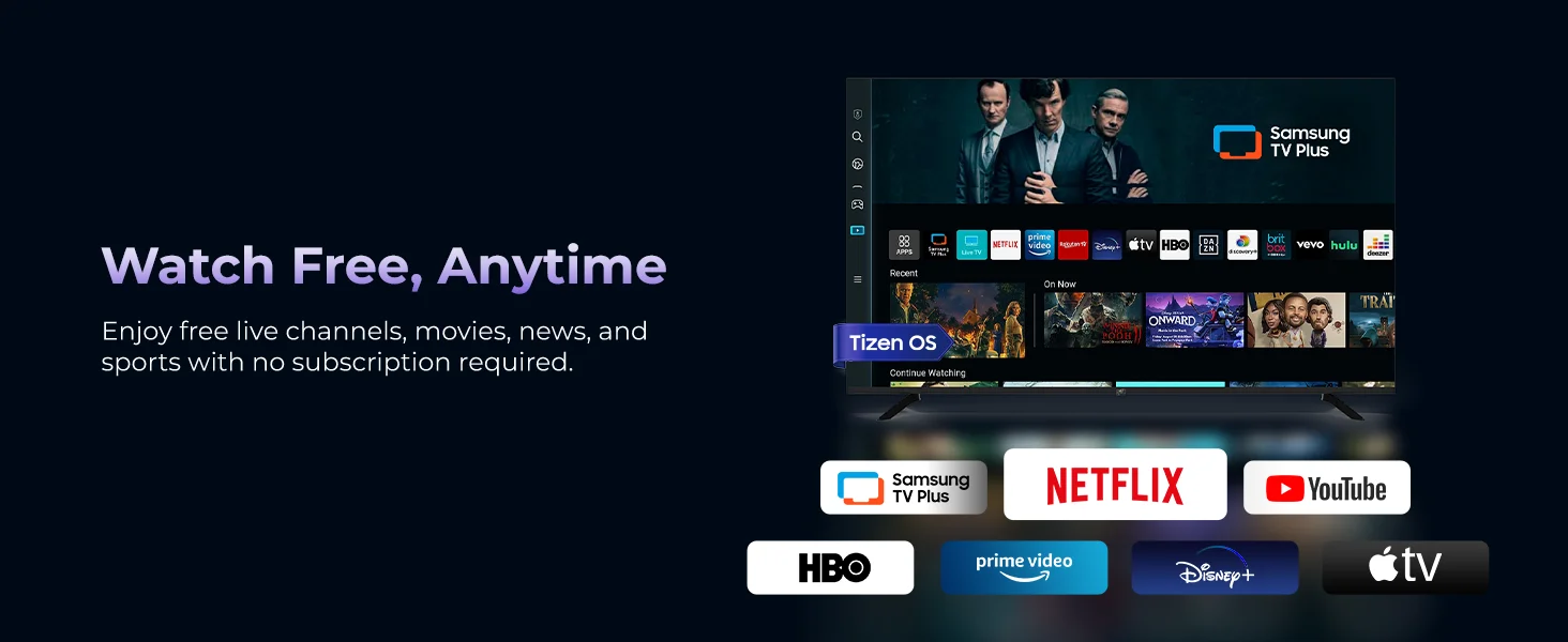 FPD Tizen TV with Samsung TV Plus and streaming apps