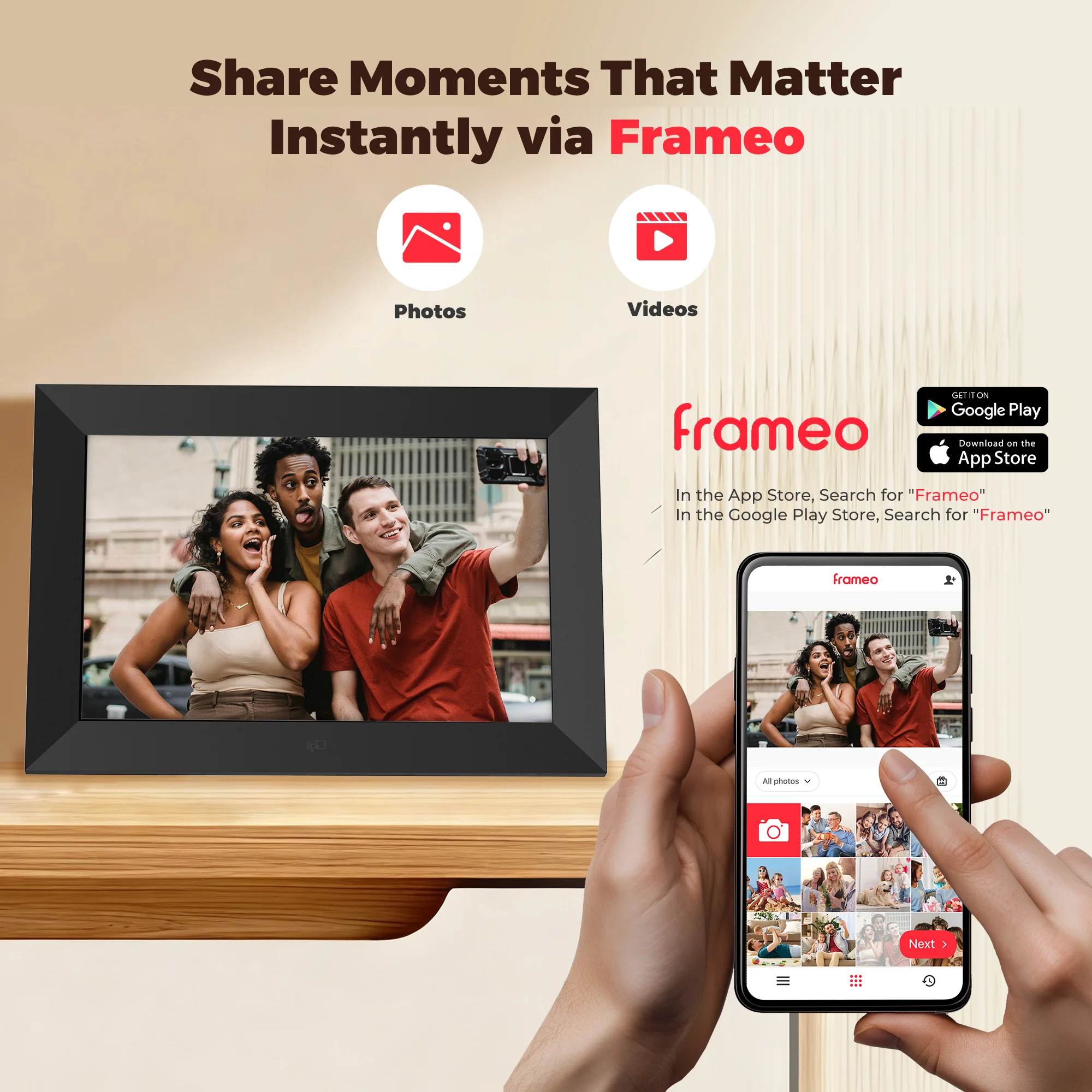 Remote Photo and Video Sharing with Frameo