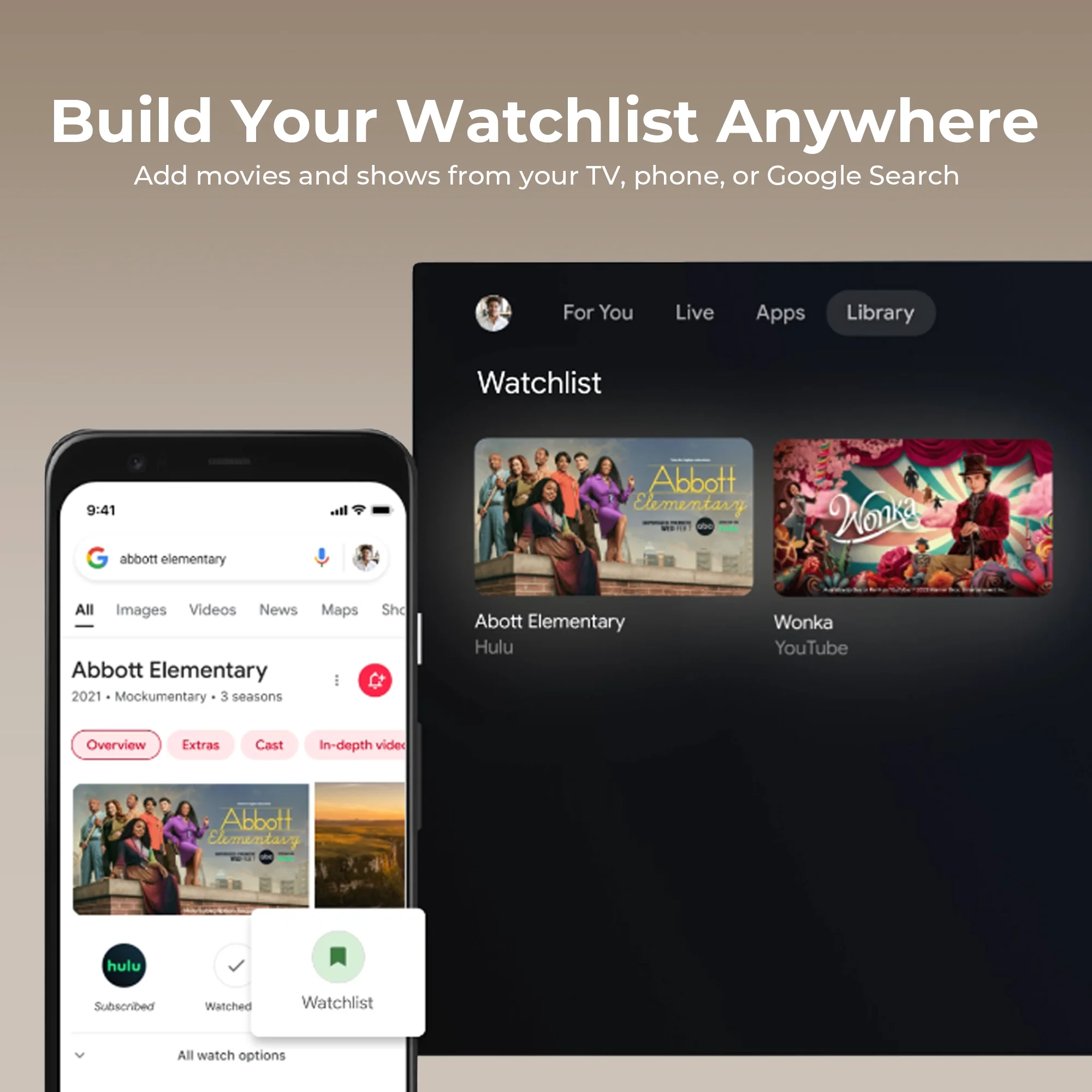 FPD 40-Inch Google TV with watchlist and Google Search