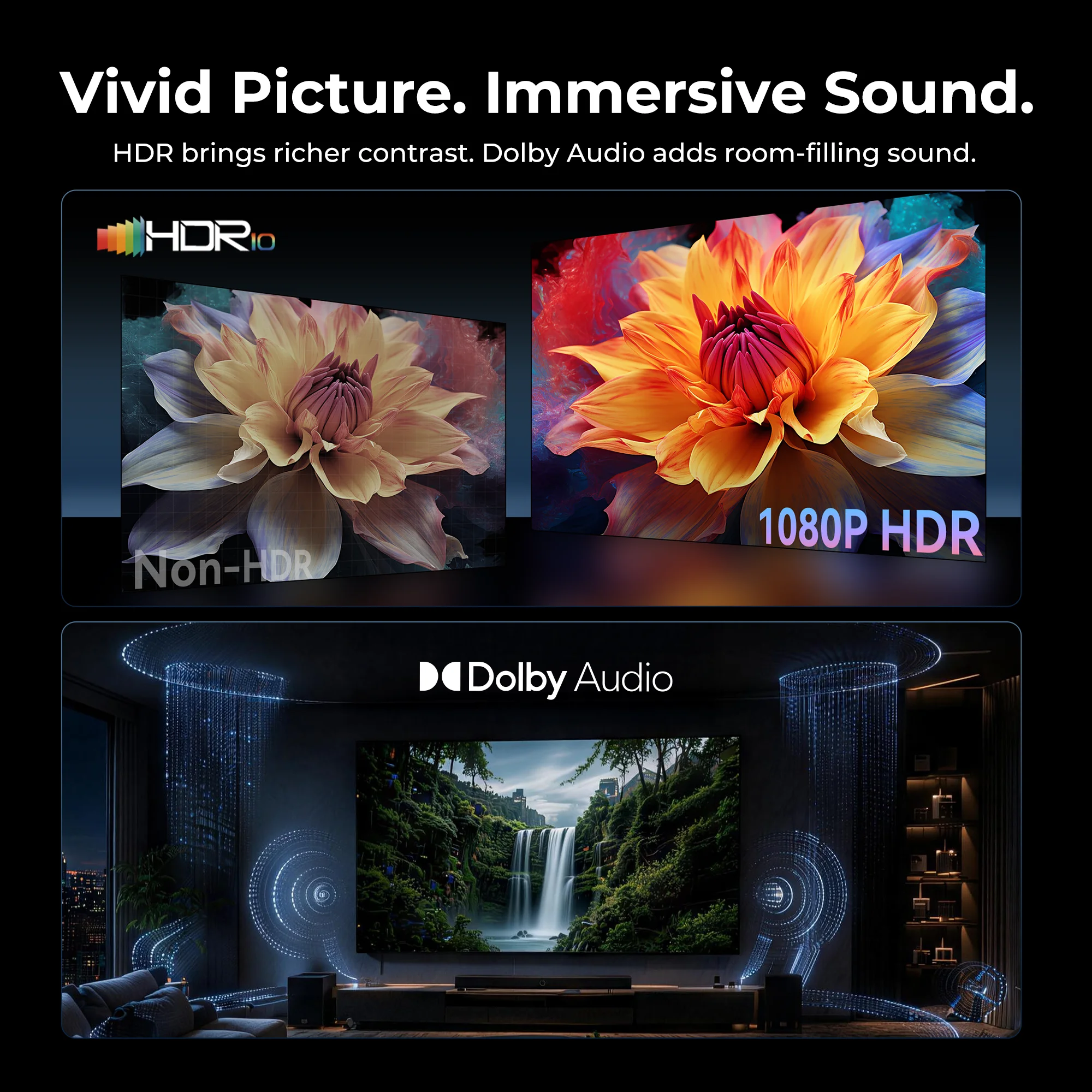 FPD 40-Inch 1080p Tizen TV with HDR10 and Dolby Audio