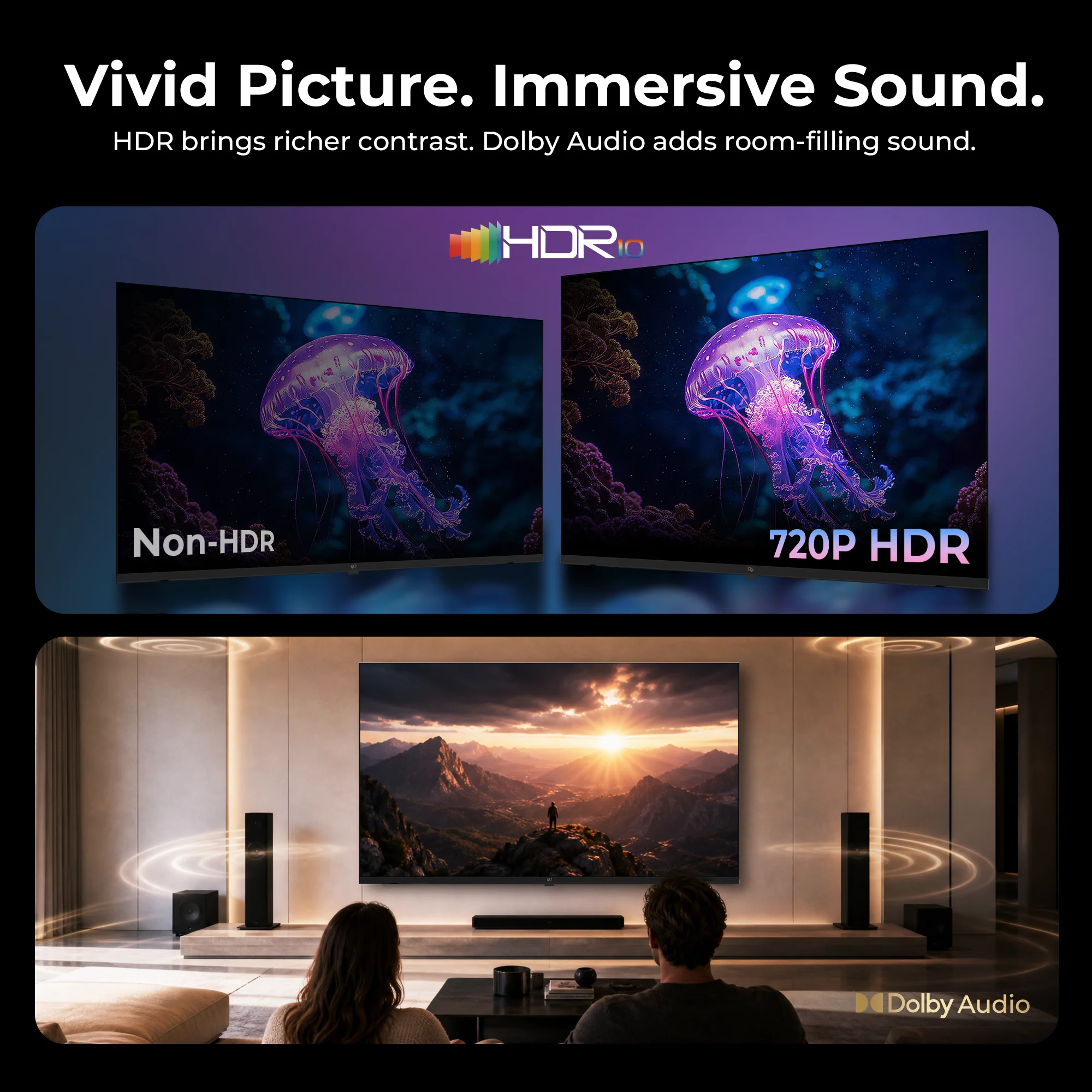 FPD 32-Inch HD Google TV with HDR10 Dolby Audio and Direct LED