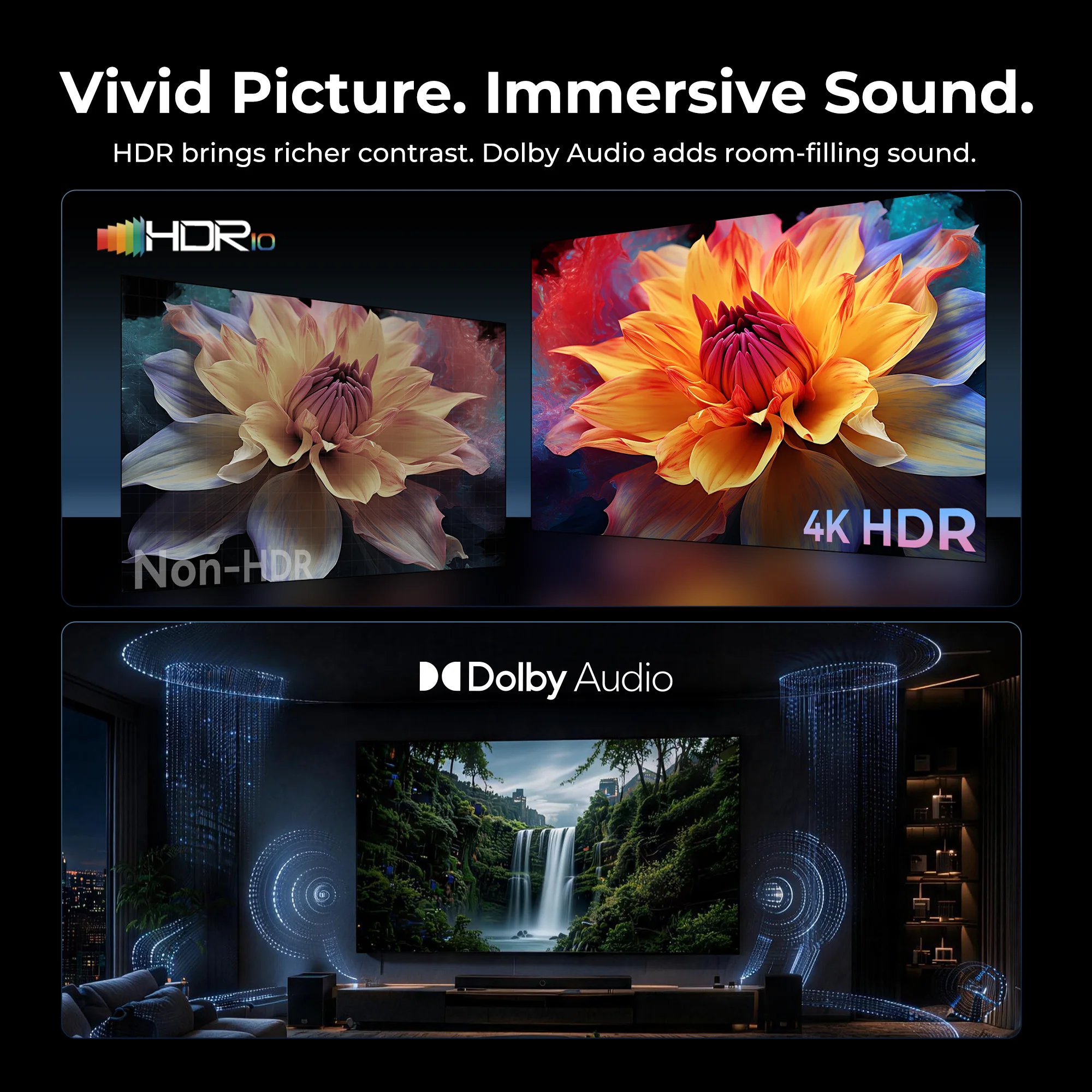 FPD 50-Inch 4K Tizen TV with HDR10 and Dolby Audio