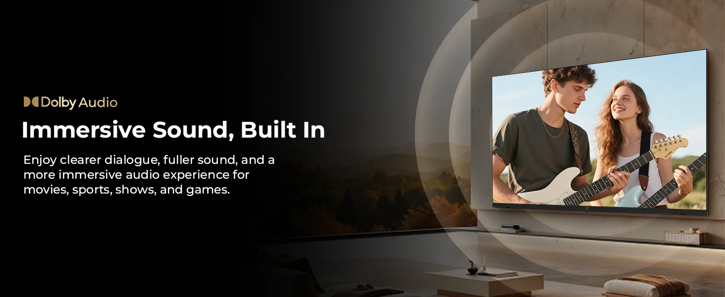 FPD Palette Series Google TV with Dolby Audio and built-in speakers