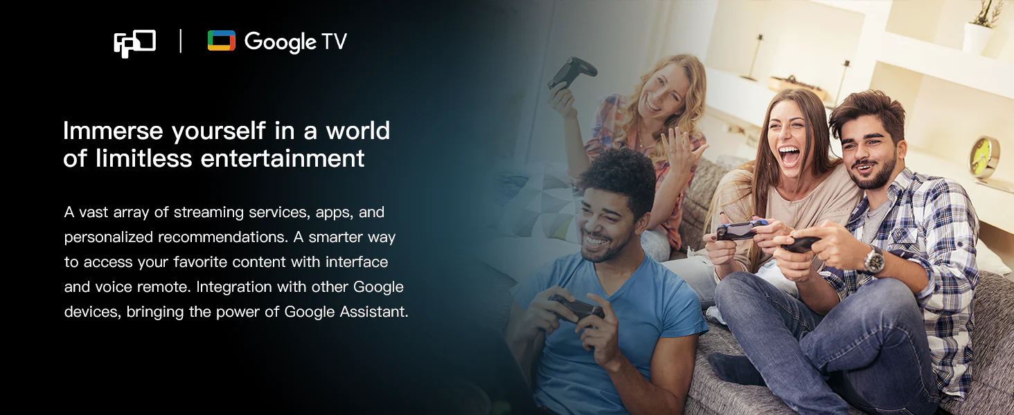 FPD Google TV with streaming apps and personalised entertainment