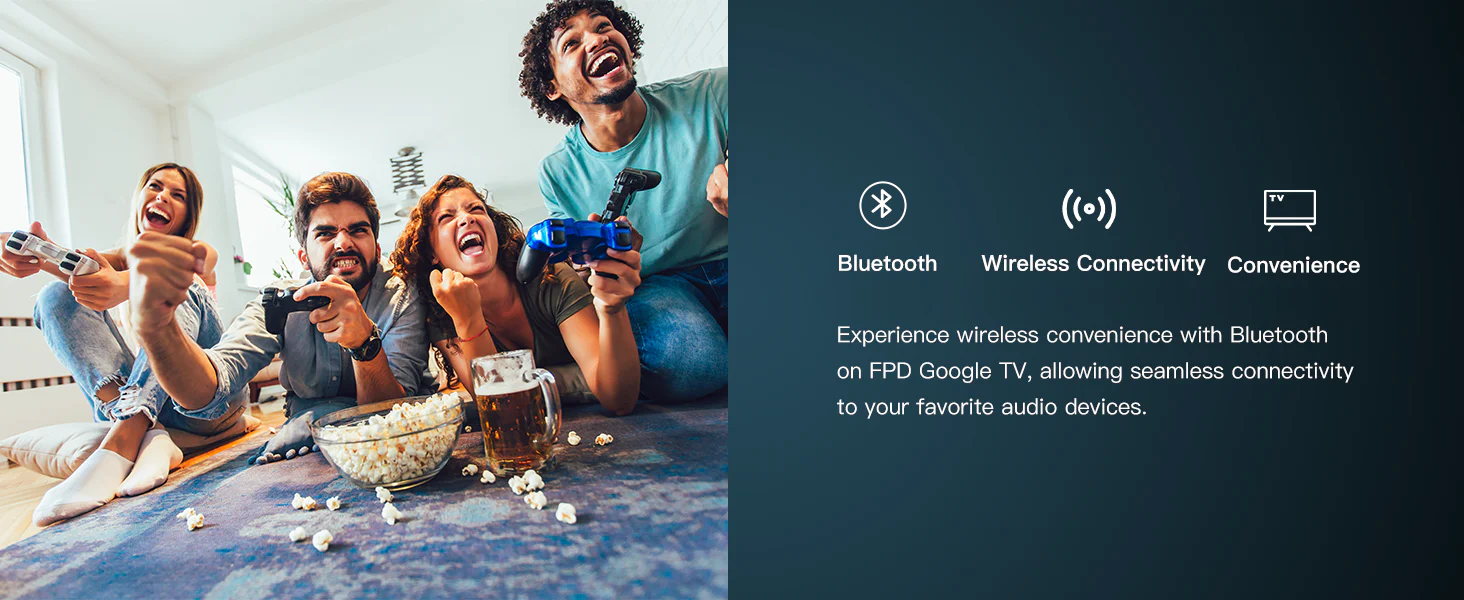 FPD Google TV with Bluetooth and wireless connectivity