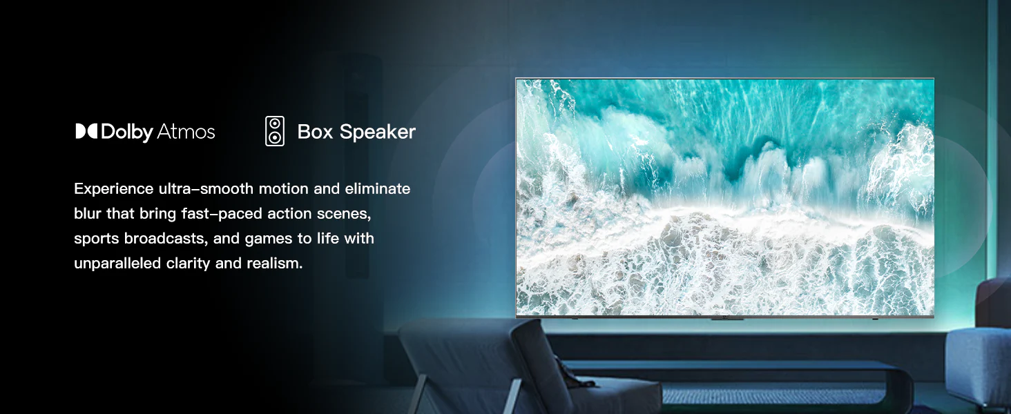 FPD Google TV with Dolby Atmos and box speaker