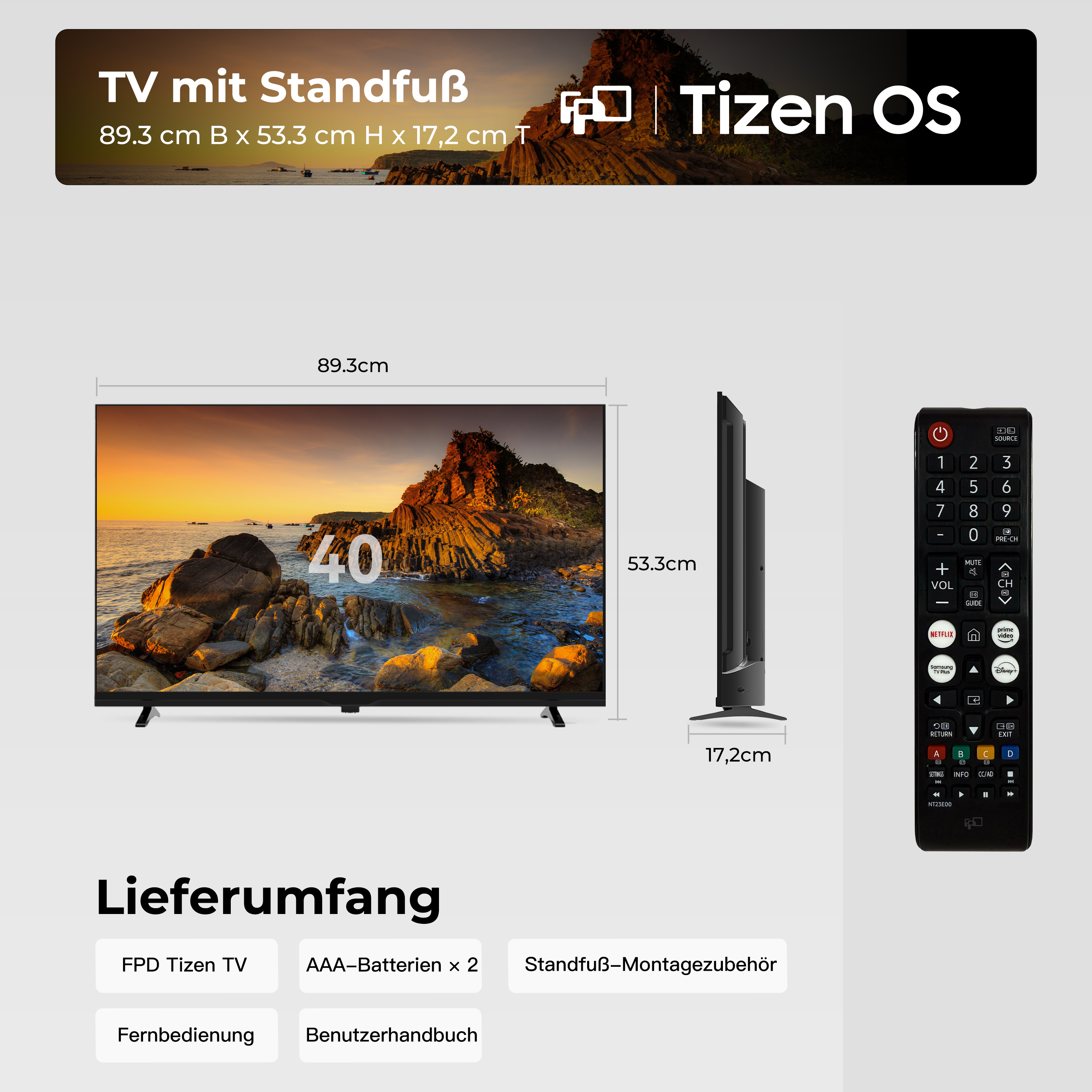 FPD 40-Zoll 1080P HD Tizen TV