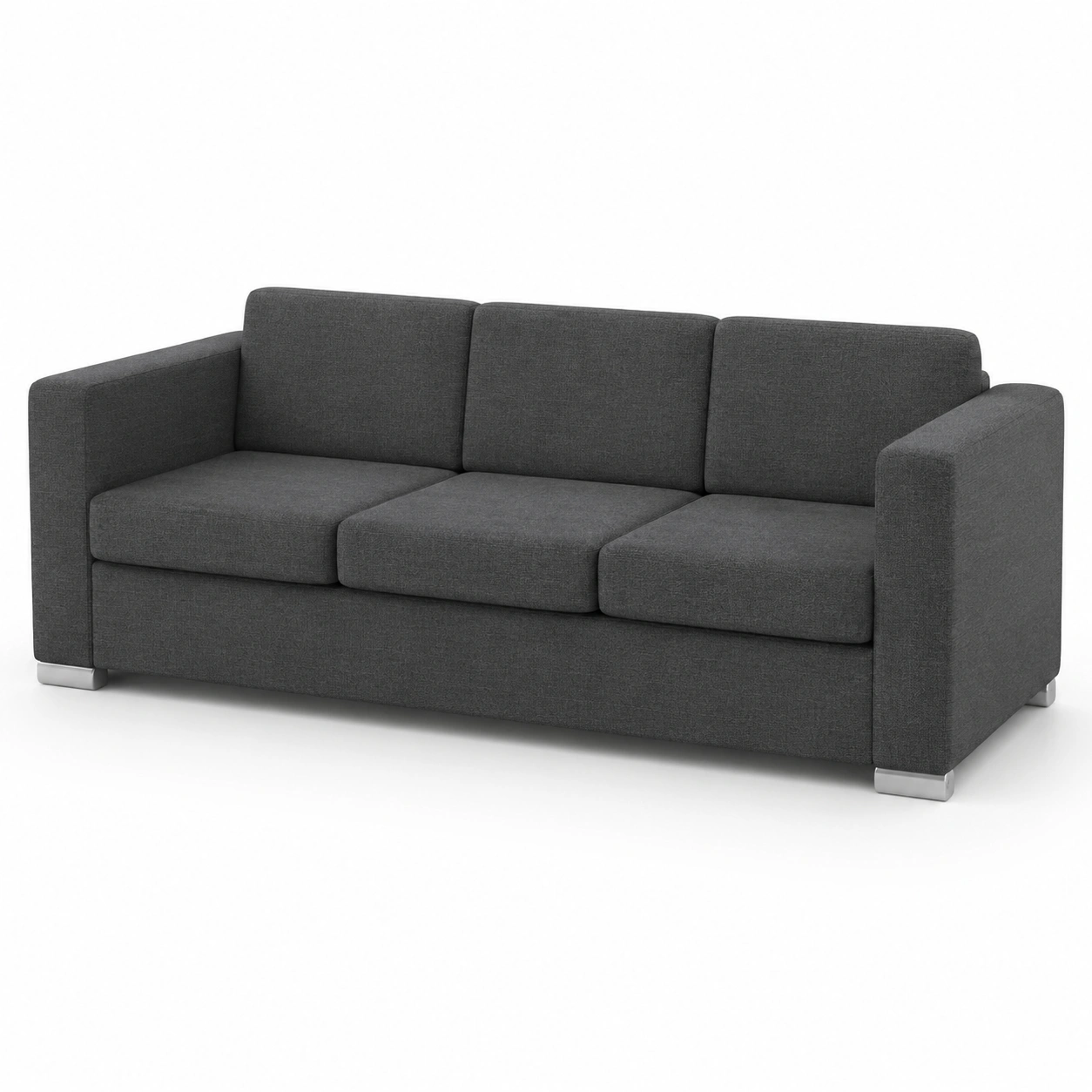 Sofa de tela gris oscuro de 3 plazas-nuvoracasa