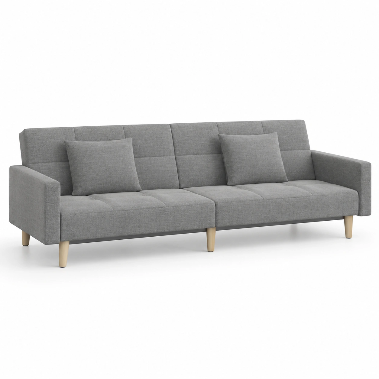Sofa de tela gris de 3 plazas-nuvoracasa