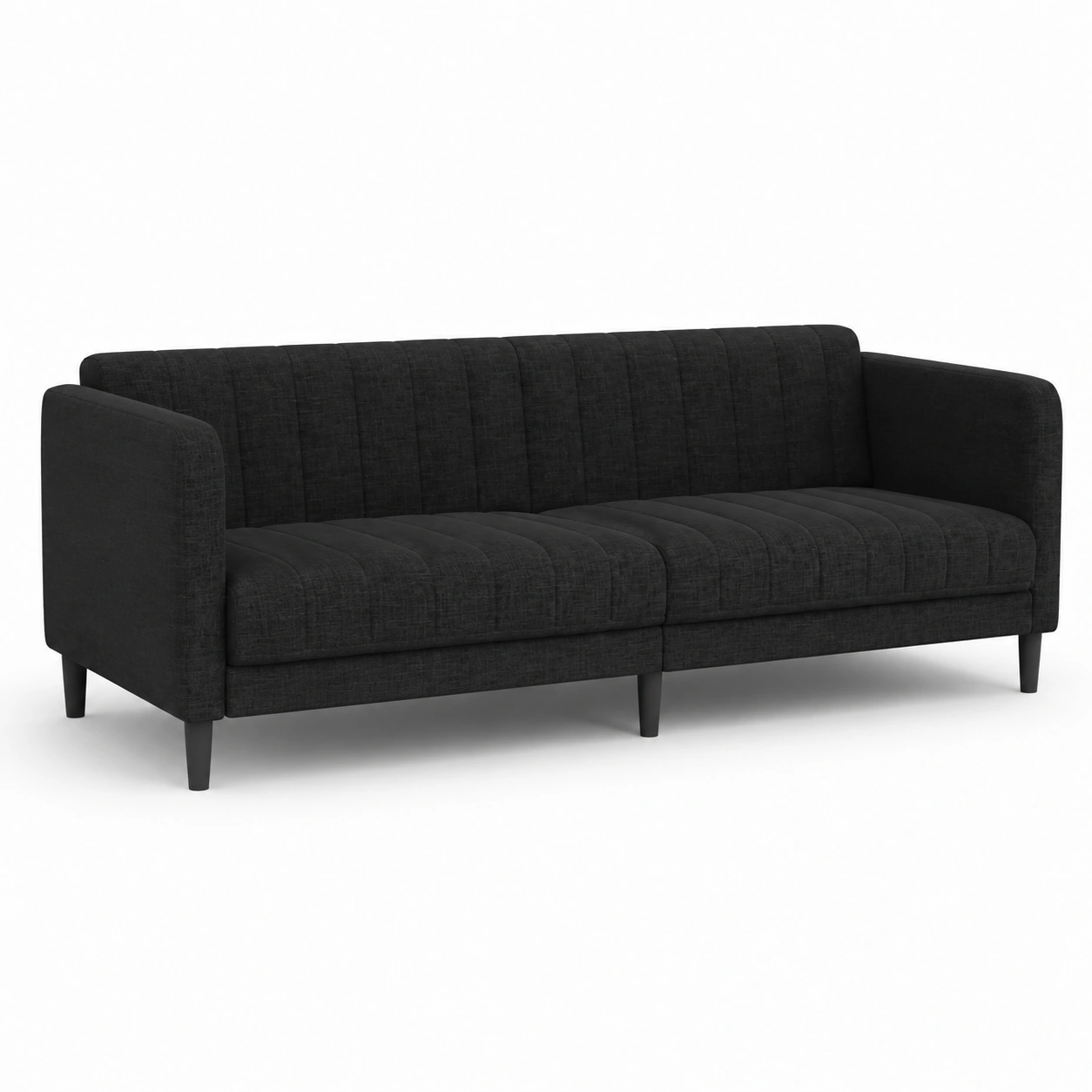 Sofa de tela negro de 3 plazas-nuvoracasa