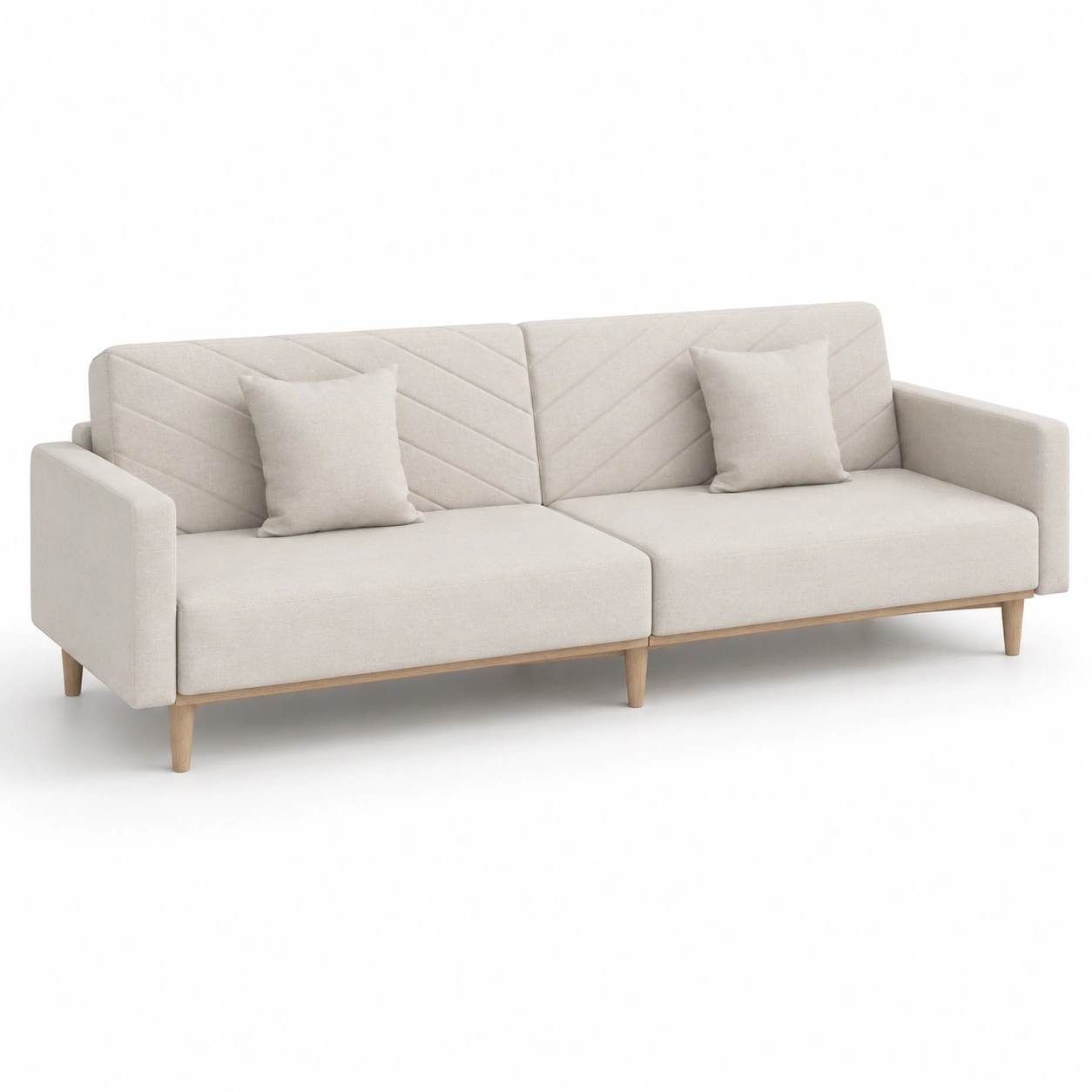 Sofa cama de 2 plazas de tela color marfil-nuvoracasa