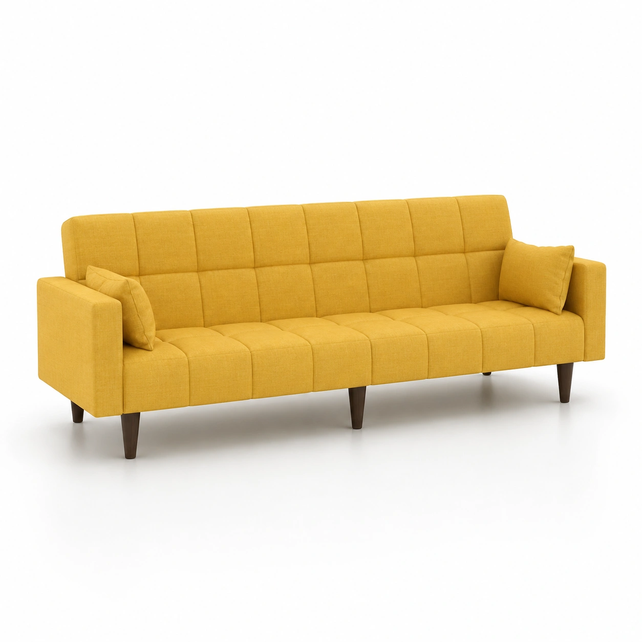 Sofa cama de tela amarillo de 3 plazas-nuvoracasa