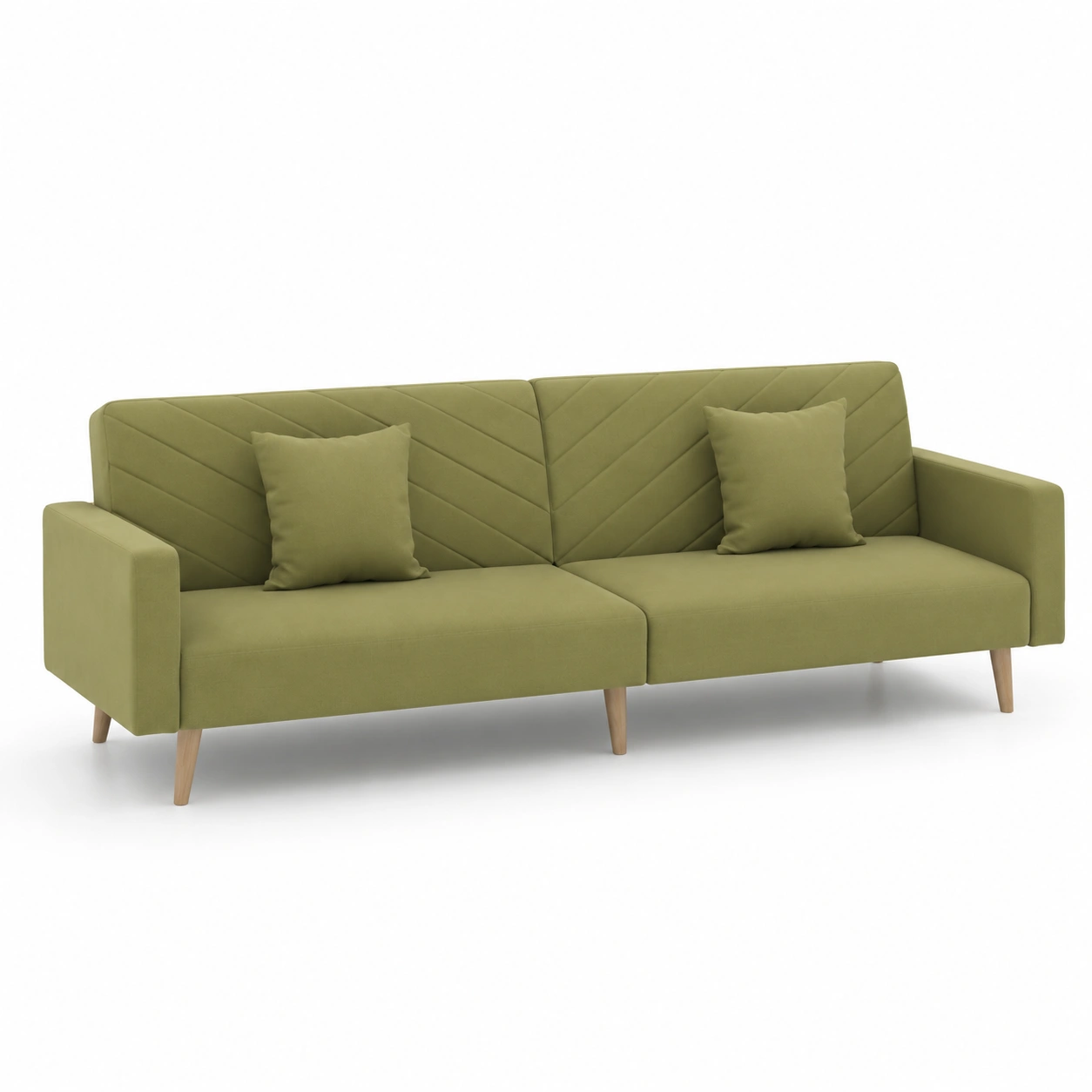 Sofa cama de tela verde de 2 plazas-nuvoracasa