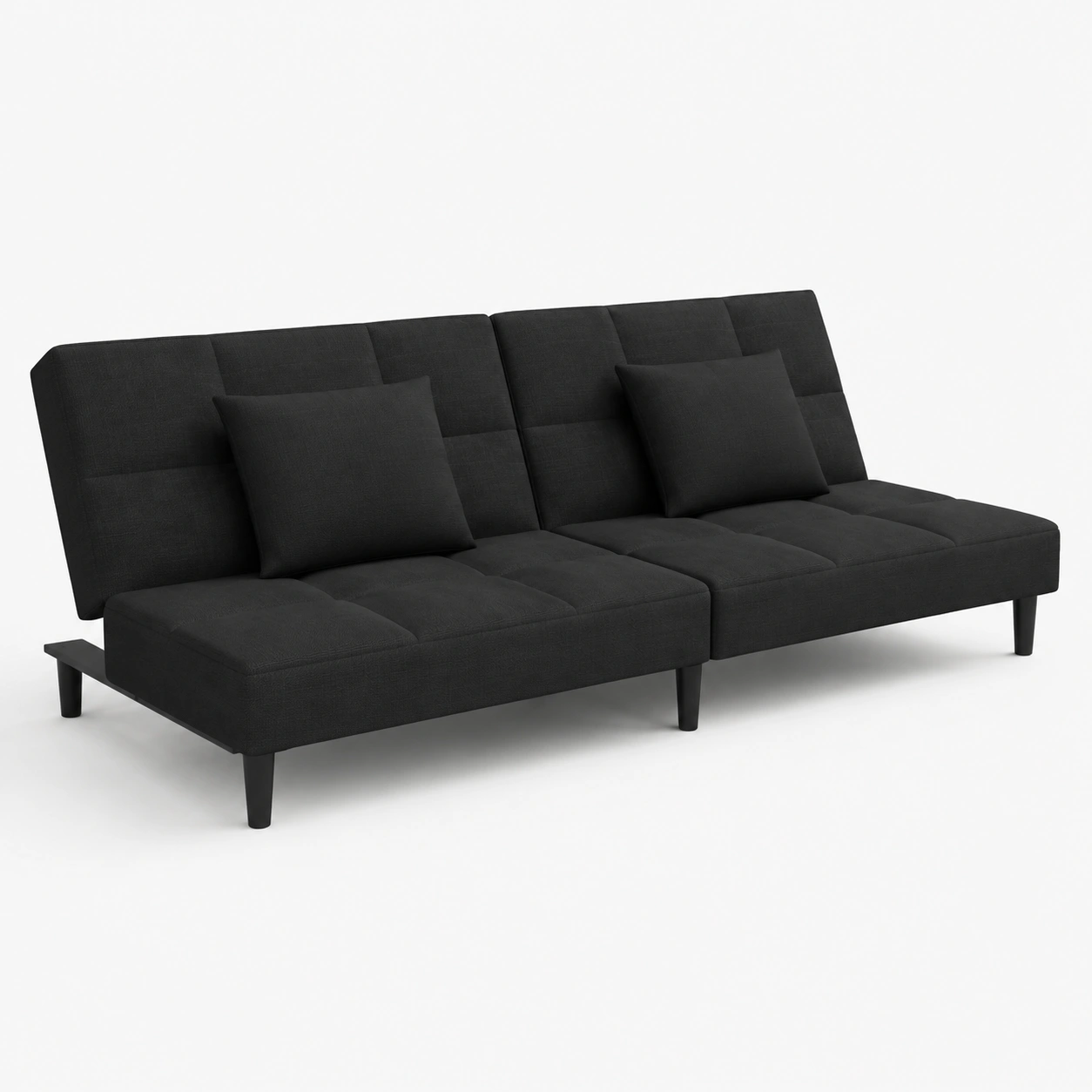 Sofa cama de tela negro de 2 plazas-nuvoracasa