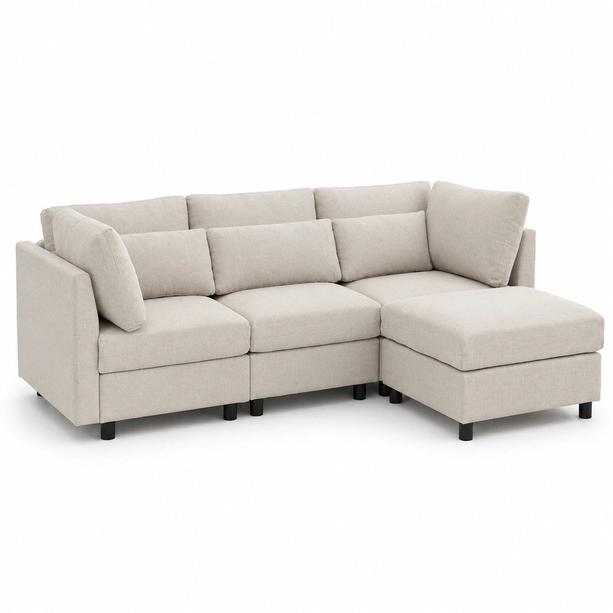 Sofa esquinero en L color marfil-nuvoracasa
