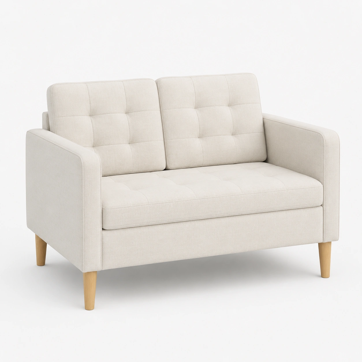 Sofa de tela color marfil de 2 plazas-nuvoracasa
