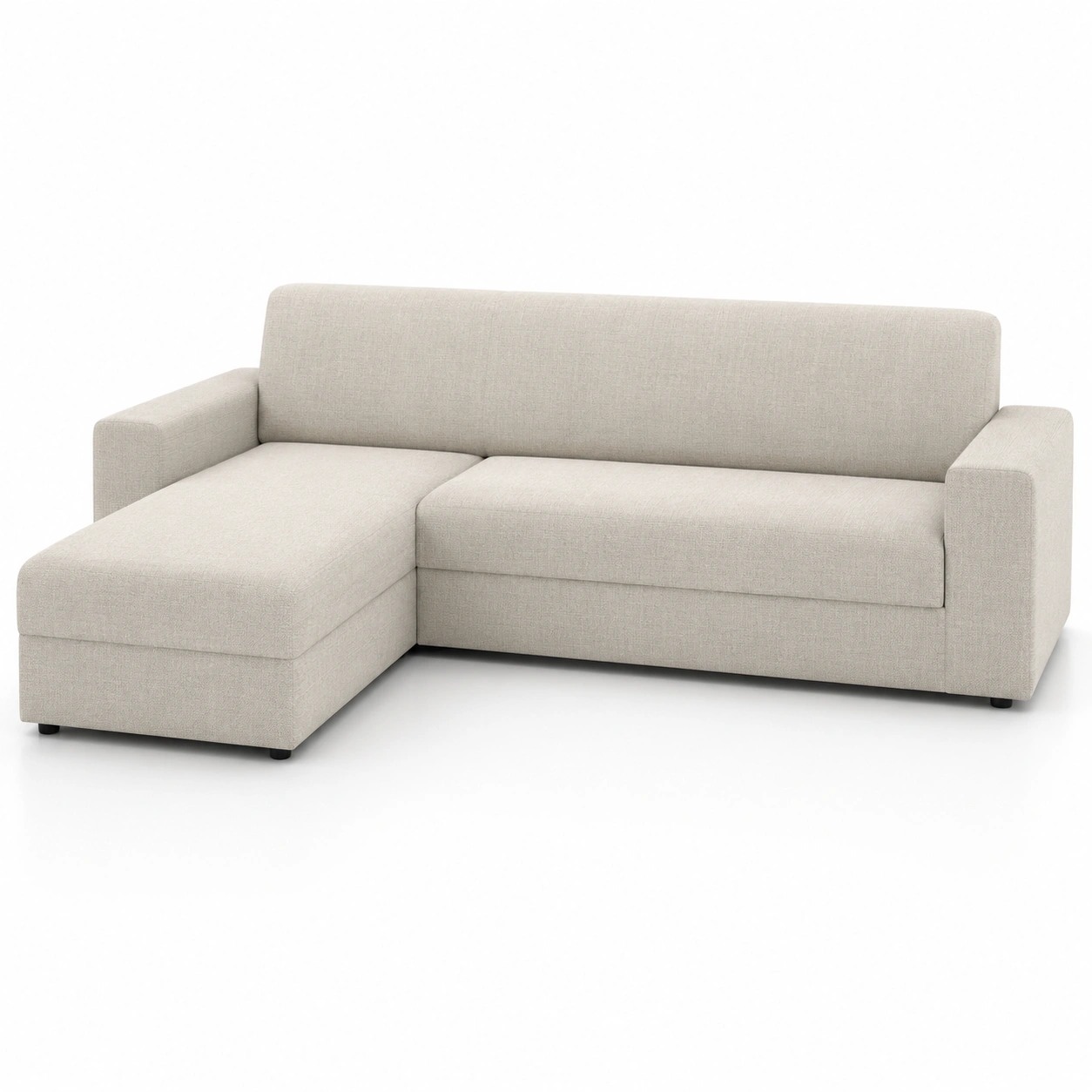 Sofa en L color beige-nuvoracasa