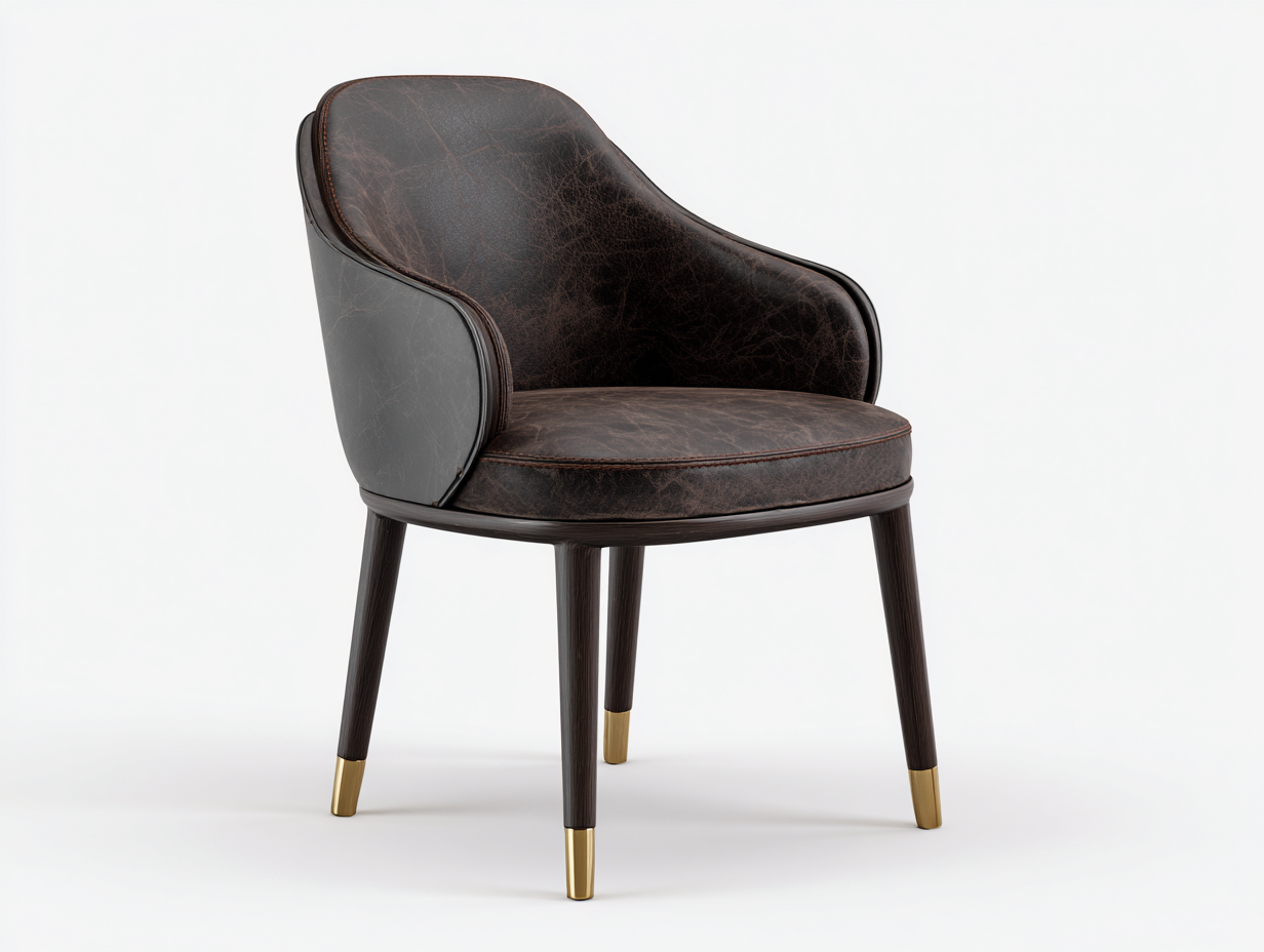 Sillas de comedor 58x60x82 cm madera y cuero sintético Marrón-Negro para comedor y salón - diseño elegante con reposabrazos-Lasalidecor