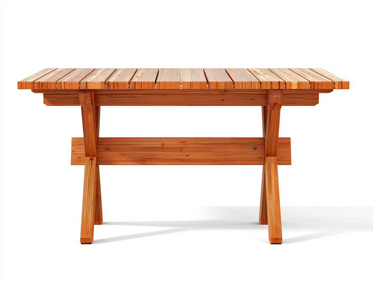 Mesas de jardín de madera 160x80x75 cm - Marrón natural - diseño rectangular para exterior-Lasalidecor