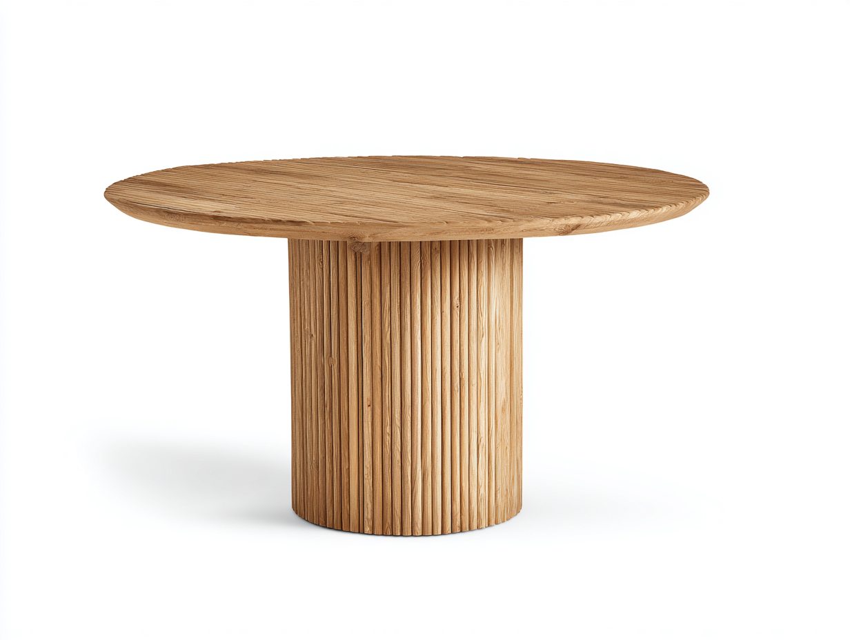 Mesas de jardín 120x120x75 cm madera Marrón para terraza y exterior - diseño redondo moderno-Lasalidecor