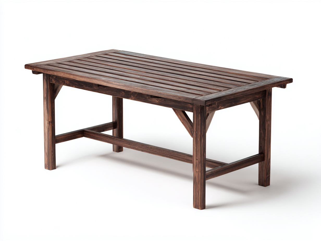 Mesas de jardín madera 180x90x75 cm marrón diseño rectangular rústico-Lasalidecor