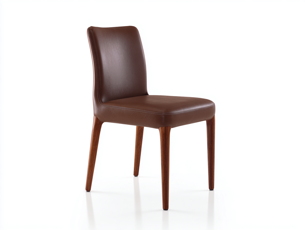Sillas de comedor 48x58x92 cm madera y cuero sintético Marrón para comedor y cocina - diseño moderno acolchado-Lasalidecor
