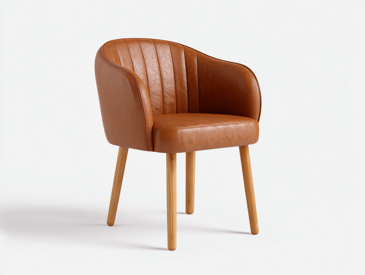 Sillas de comedor de piel sintética y madera 60x56x82 cm - Marrón - diseño moderno para comedor-Lasalidecor