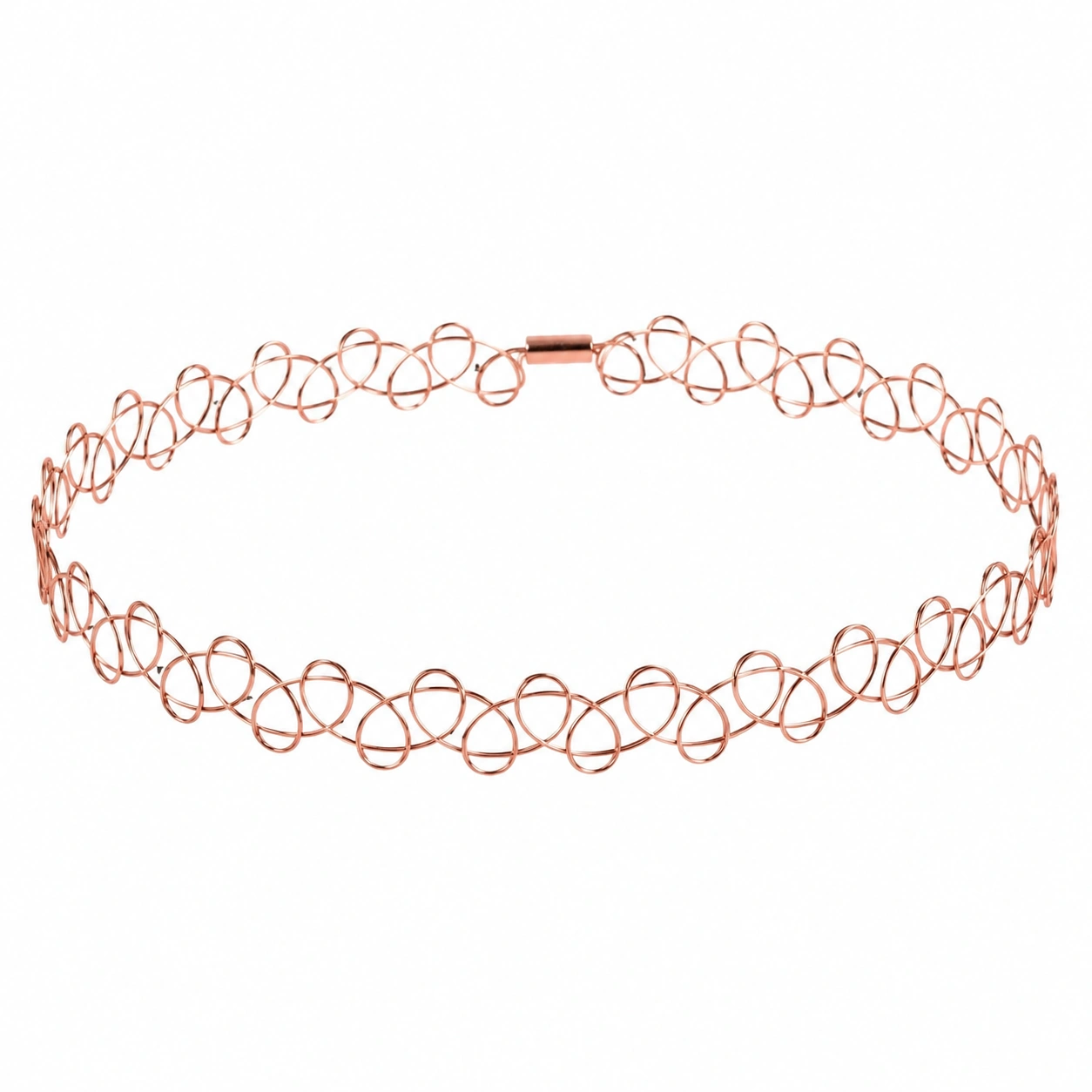 Różowy druciany naszyjnik choker-meubelora