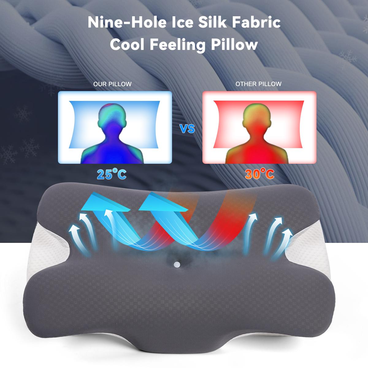 VIPfree Cooling Memory Neck Pillow, Adjustable Ergonomic Memory Foam Neck Pillows, Cervical Support, Breathable & Removable Pillowcase, Mother's Gift summerwins VIPfree Cooling Memory Neck Pillow, Adjustable Ergonomic Memory Foam Neck Pillows, Cervical Support, Breathable & Removable Pillowcase, Mother's Gift summerwins