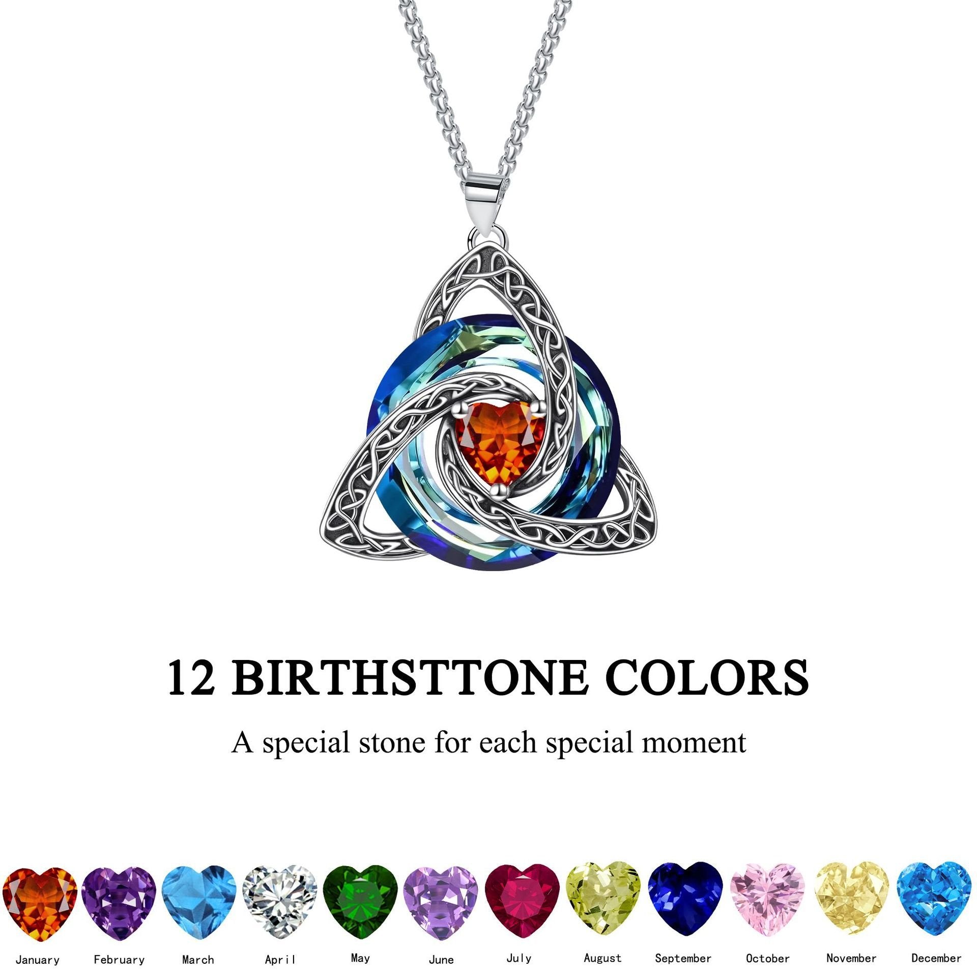 Last Day Promotion!💎 🍀Birthstone Celtic Trinity Knot Necklace ✨