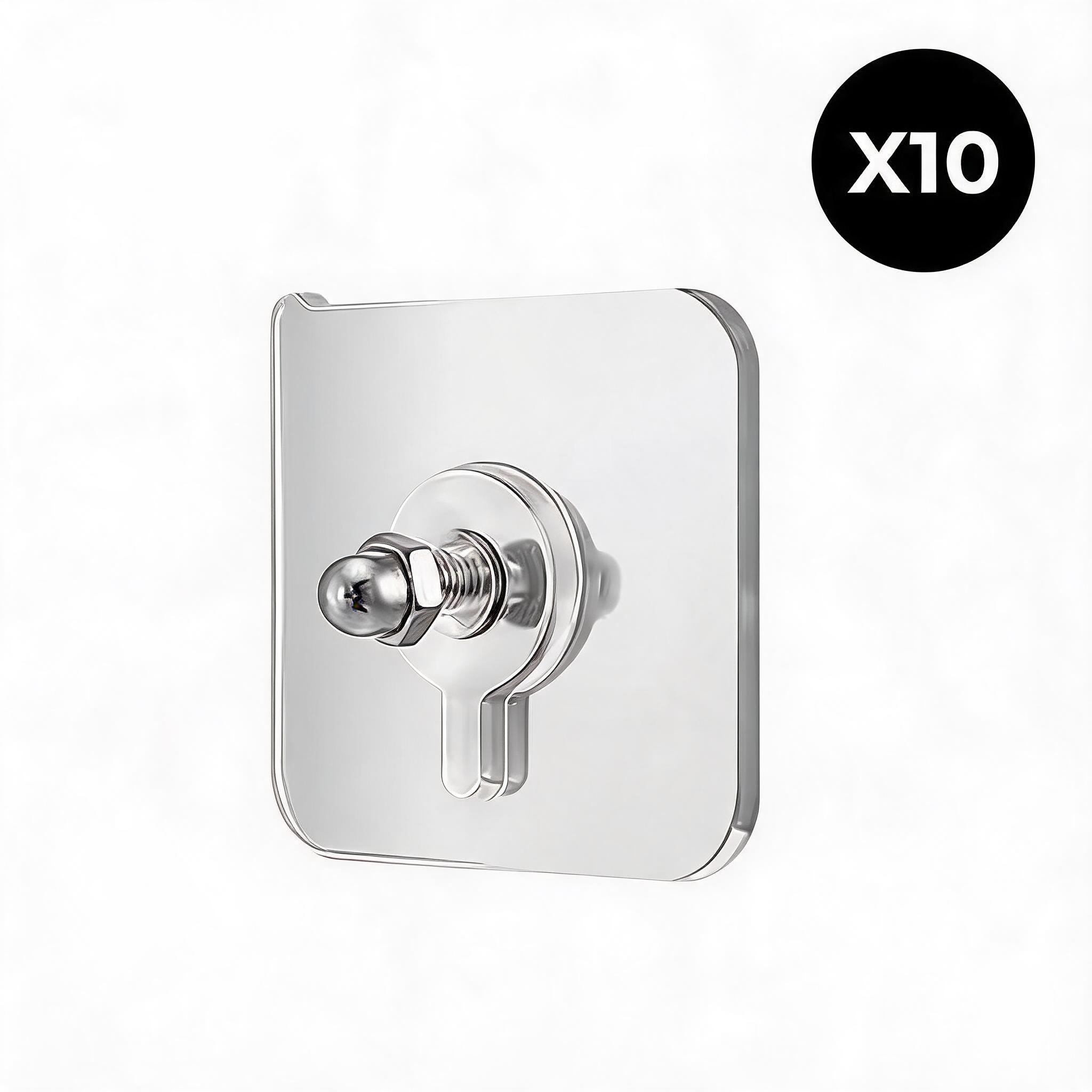 Drill Free Adhesive Hooks,Picture Hangers Without Nails,Adhesive Wall Mount Screw Hooks for Hanging,Nail Free Wall Hangers for Kitchen,Bathroom (Transparent/ 12PCS, 2.36 * 3.93 inch)