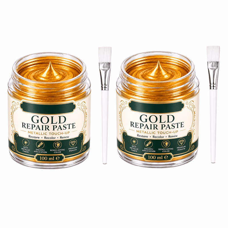 Gold Metallic Refinishing Repair Paste with Brush