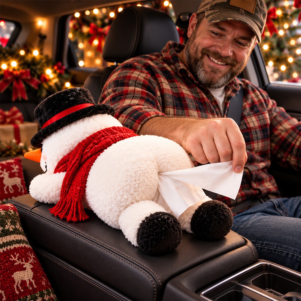 Funny Christmas Snowman Tissue Holder