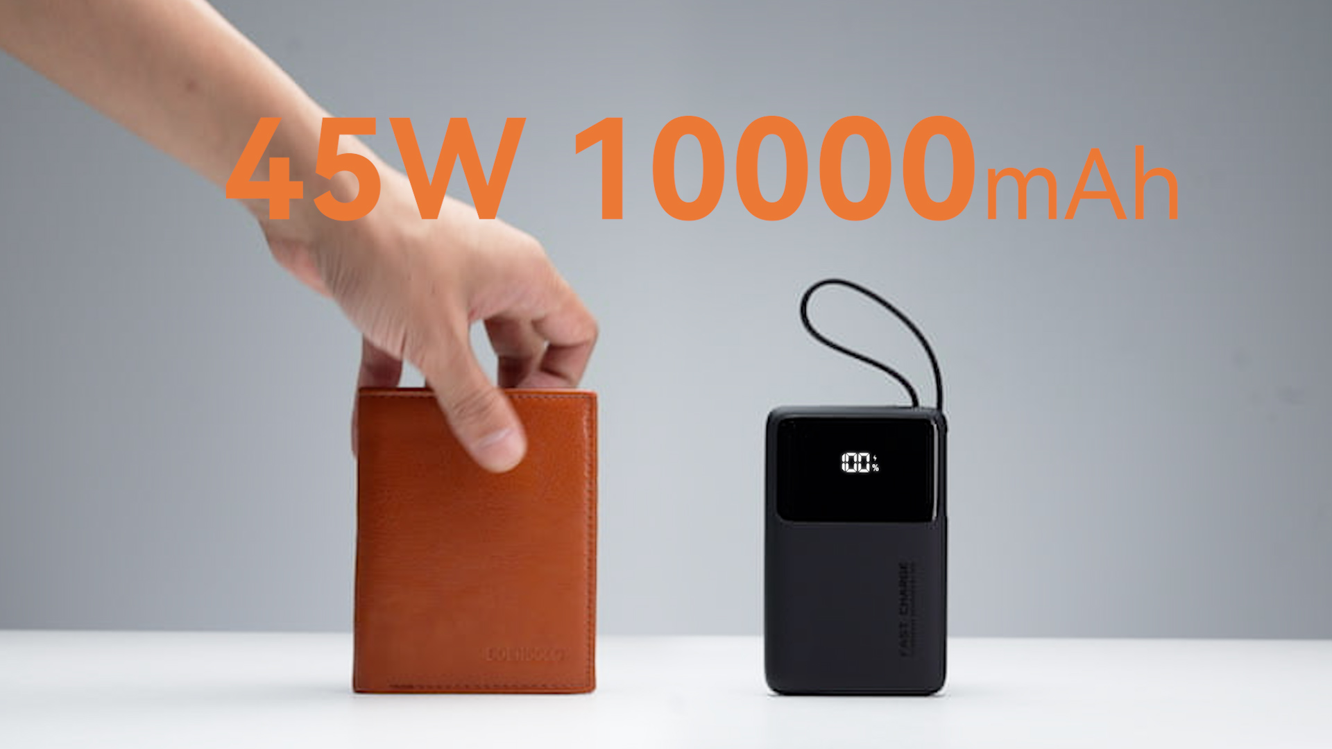 10,000 mAh Portable Power Bank with USB-C Cable, 45W Fast Portable Charger, Battery Pack with LED Display Compatible with iPhone and Android Phone,Hiking,Travel Essentials