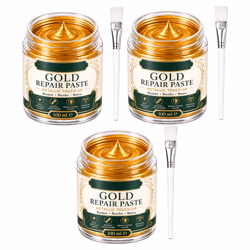 Gold Metallic Refinishing Repair Paste with Brush