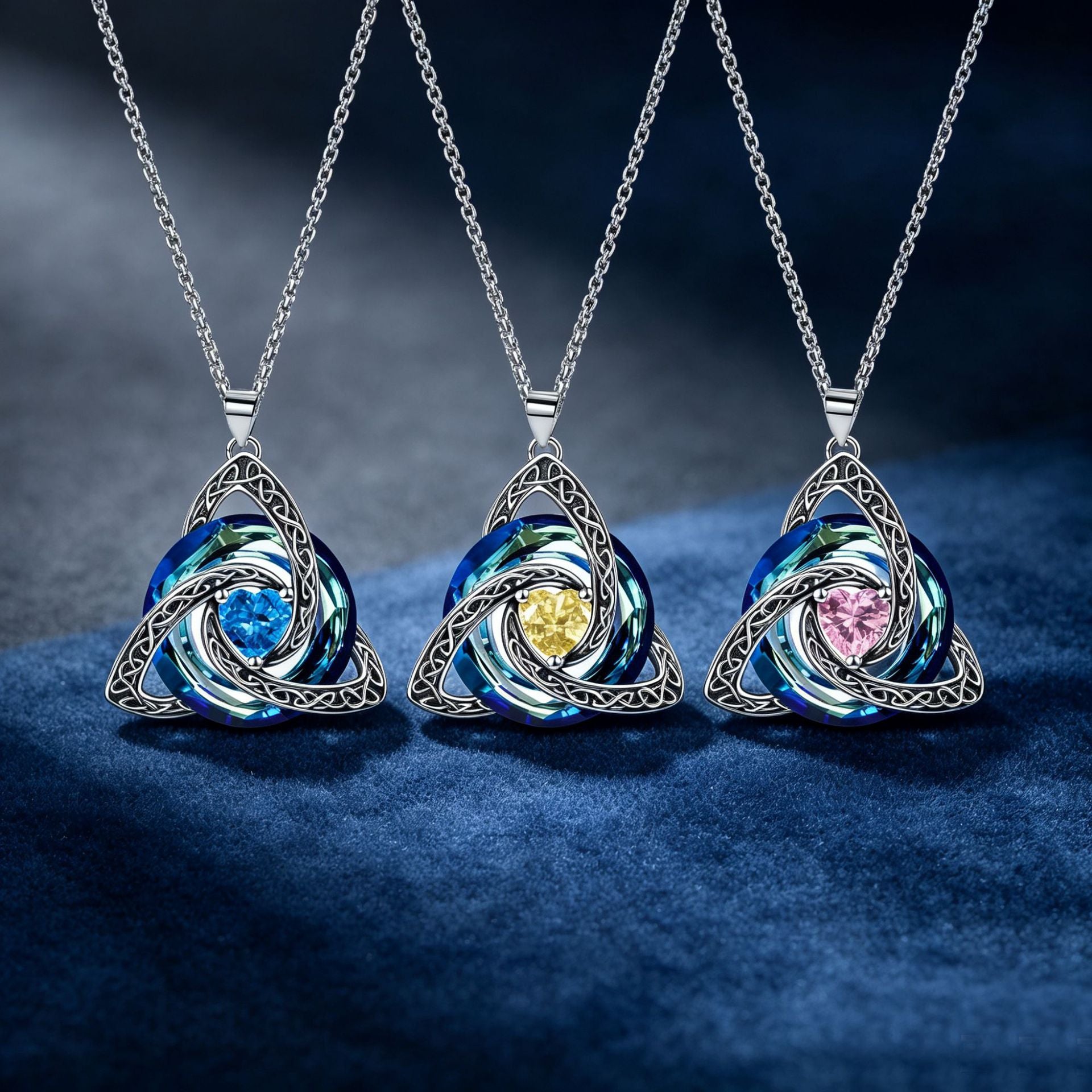 Last Day Promotion!💎 🍀Birthstone Celtic Trinity Knot Necklace ✨