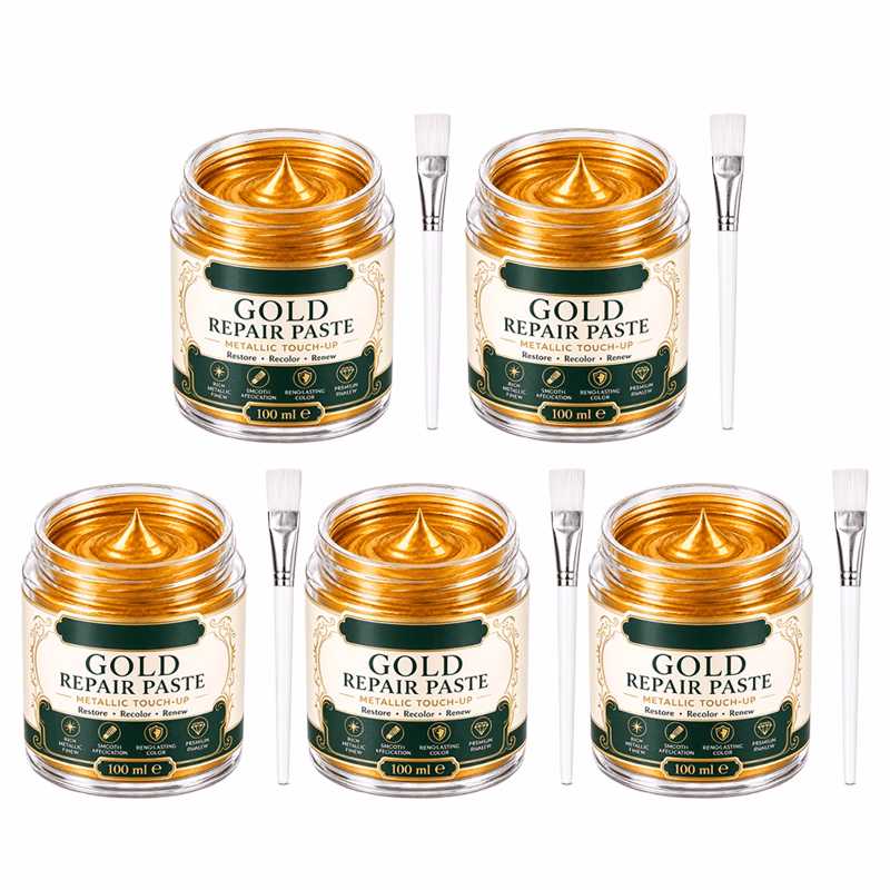 Gold Metallic Refinishing Repair Paste with Brush