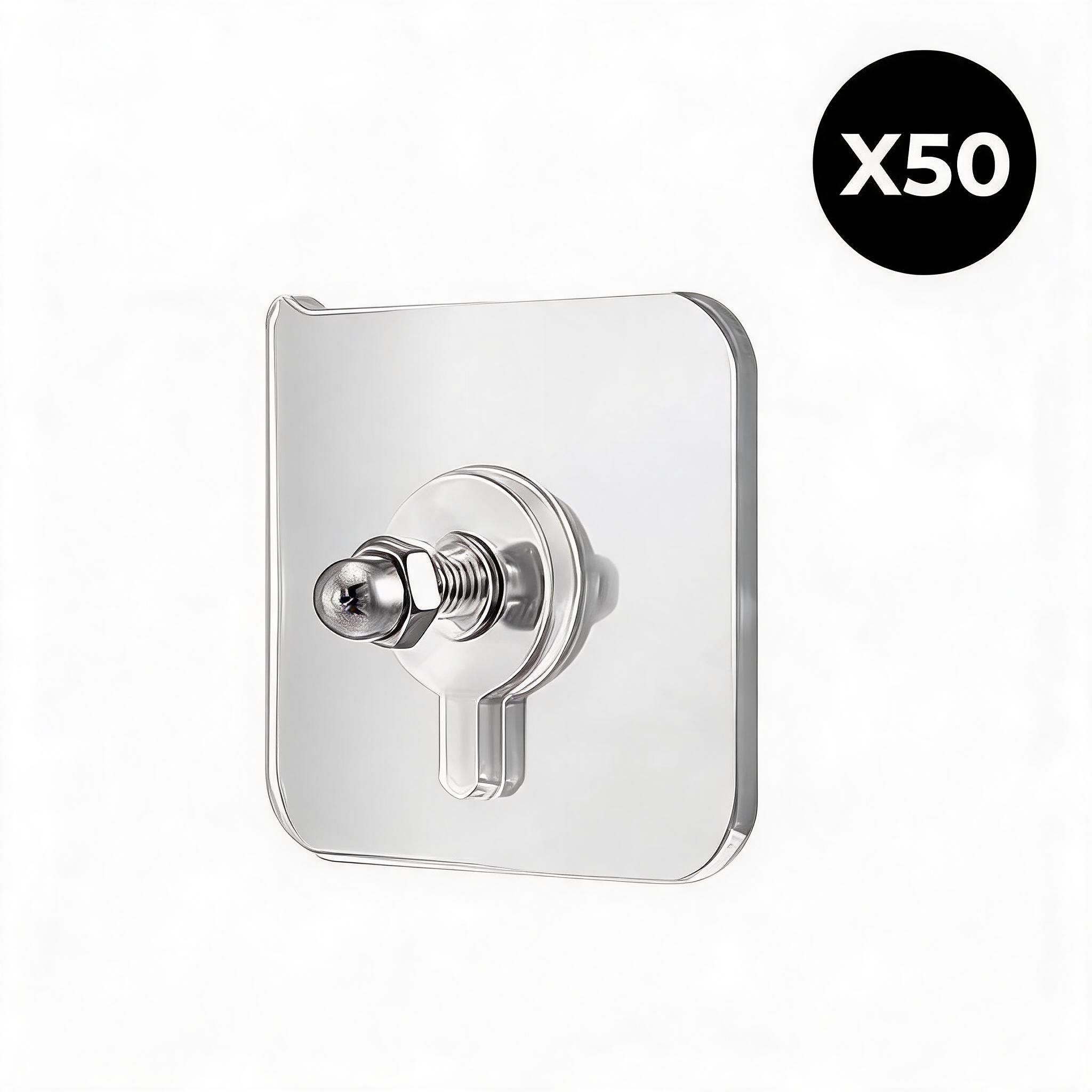 Drill Free Adhesive Hooks,Picture Hangers Without Nails,Adhesive Wall Mount Screw Hooks for Hanging,Nail Free Wall Hangers for Kitchen,Bathroom (Transparent/ 12PCS, 2.36 * 3.93 inch)