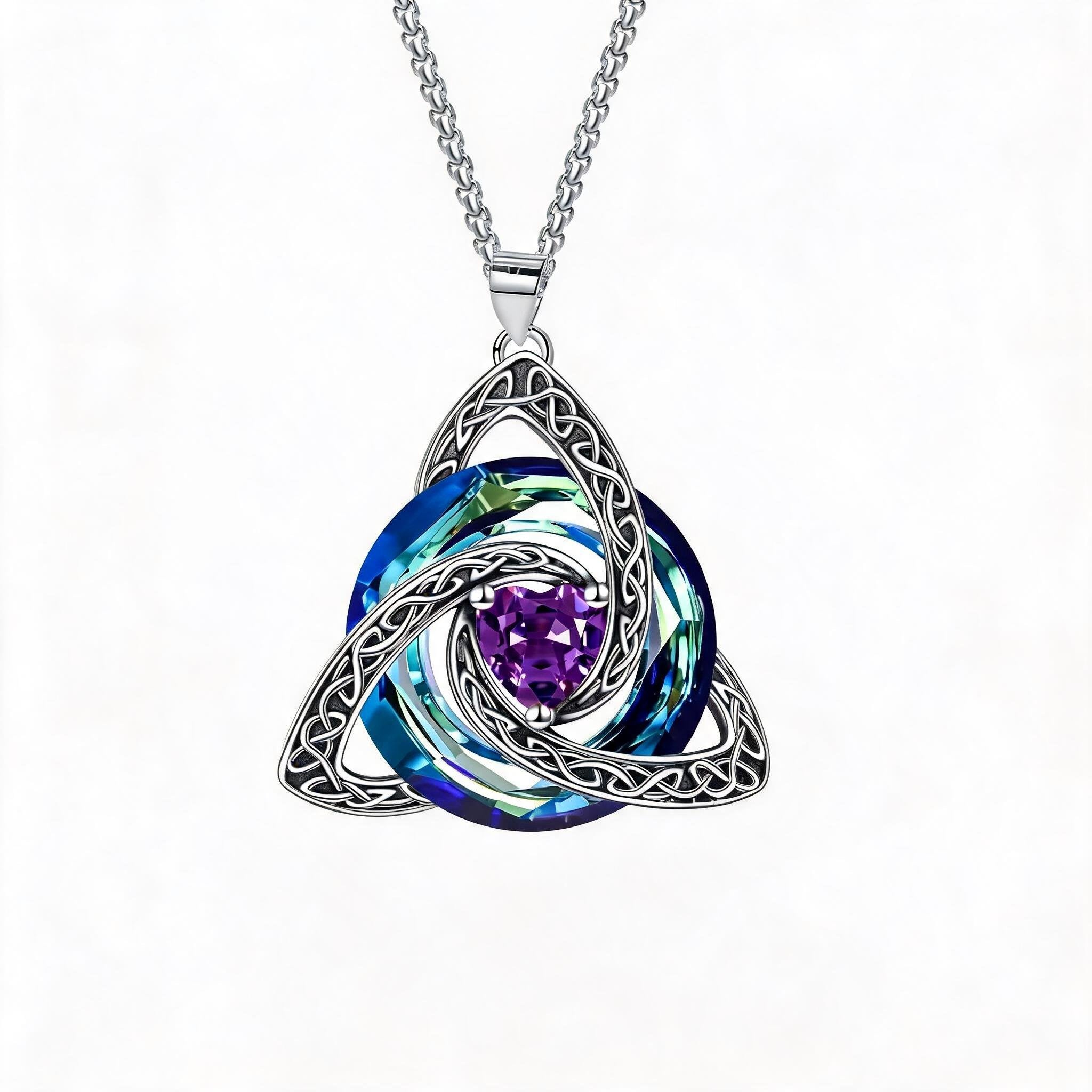 Last Day Promotion!💎 🍀Birthstone Celtic Trinity Knot Necklace ✨